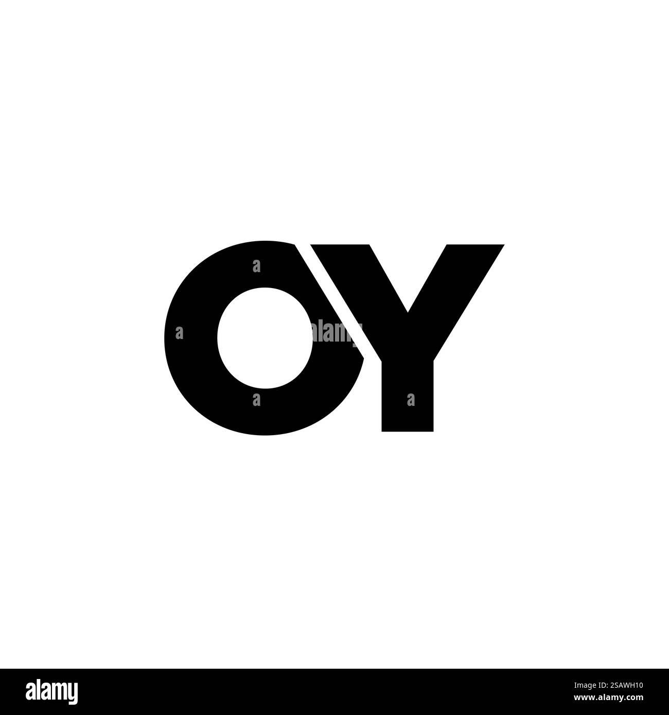 Lettre tendance O et y, modèle de conception de logo OY. Logotype minimal basé sur le monogramme initial pour l'identité de l'entreprise. Illustration de Vecteur