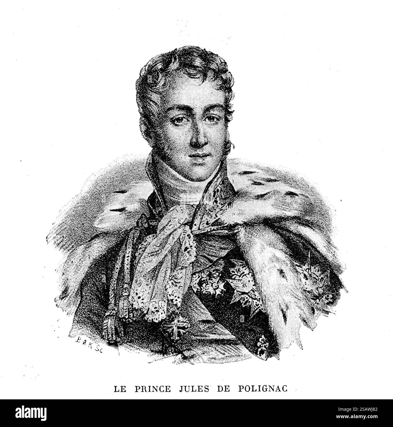 Jules de Polignac (1780-1847) Homme d'État français et ultra-royaliste. Premier ministre sous Charles X. Engraving, 19e. Banque D'Images