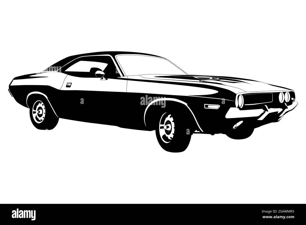 illustration vectorielle de voiture musculaire américaine. muscle car américain Illustration de Vecteur
