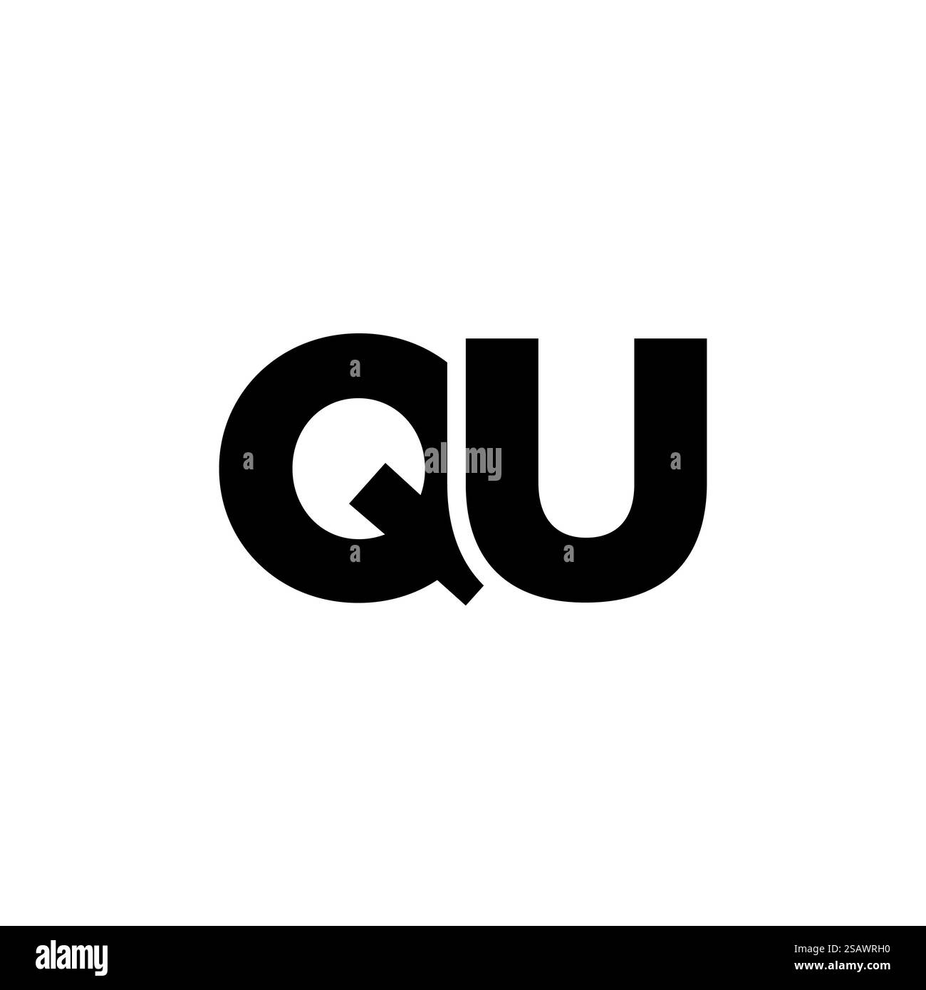 Lettre à la mode Q et U, modèle de conception de logo qu. Logotype minimal basé sur le monogramme initial pour l'identité de l'entreprise. Illustration de Vecteur