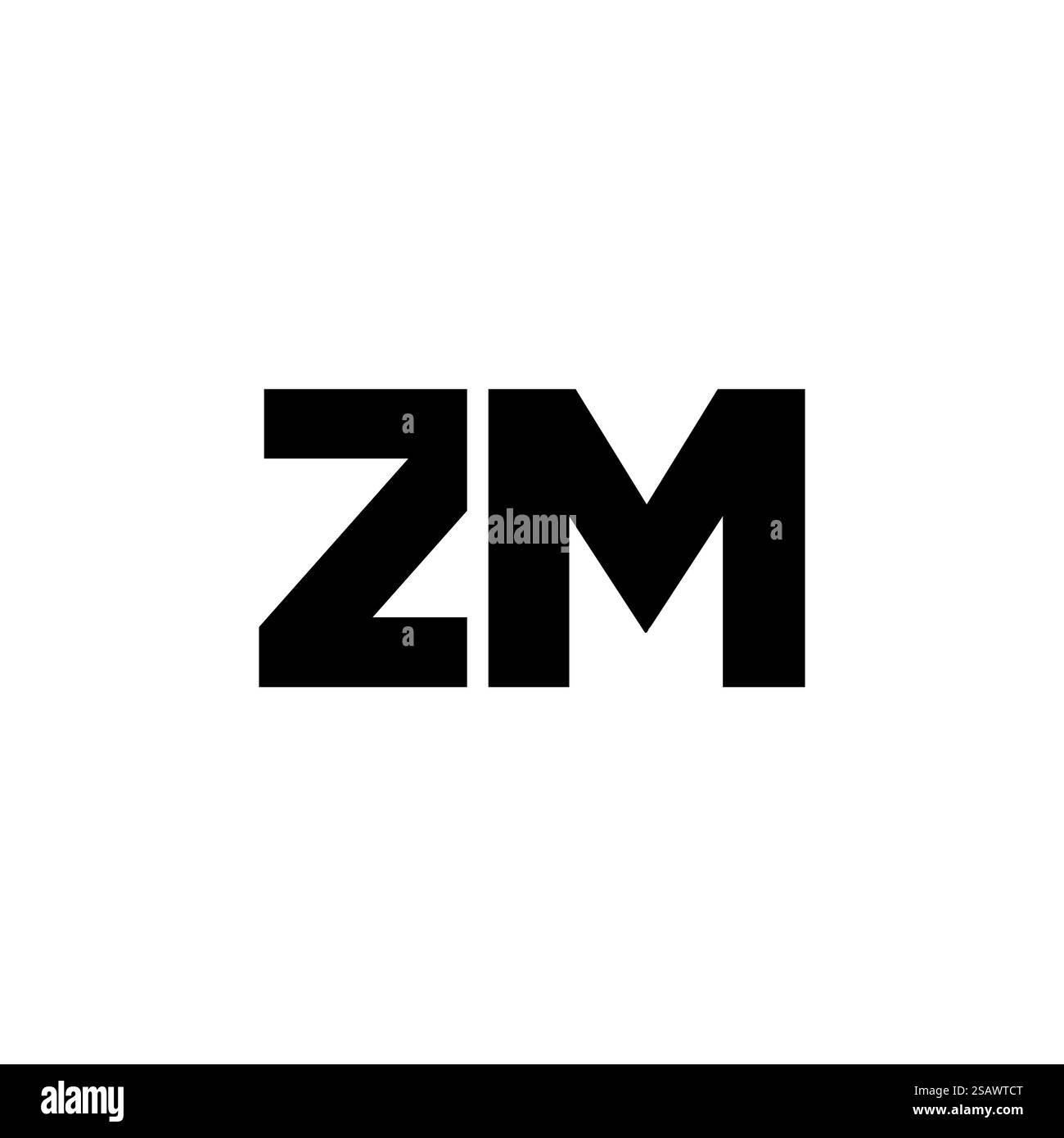 Lettre à la mode Z et M, modèle de conception de logo ZM. Logotype minimal basé sur le monogramme initial pour l'identité de l'entreprise. Illustration de Vecteur