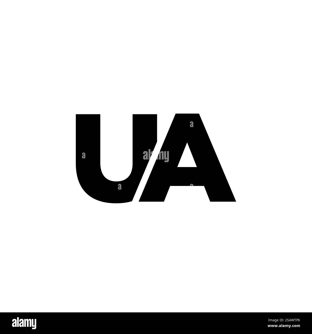 Lettre tendance U et A, modèle de conception de logo UA. Logotype minimal basé sur le monogramme initial pour l'identité de l'entreprise. Illustration de Vecteur