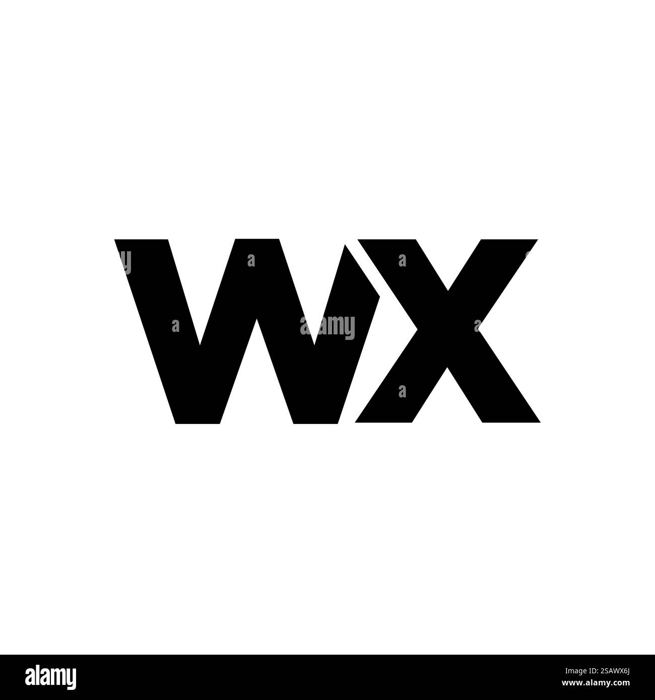 Lettre à la mode W et X, modèle de conception de logo WX. Logotype minimal basé sur le monogramme initial pour l'identité de l'entreprise. Illustration de Vecteur