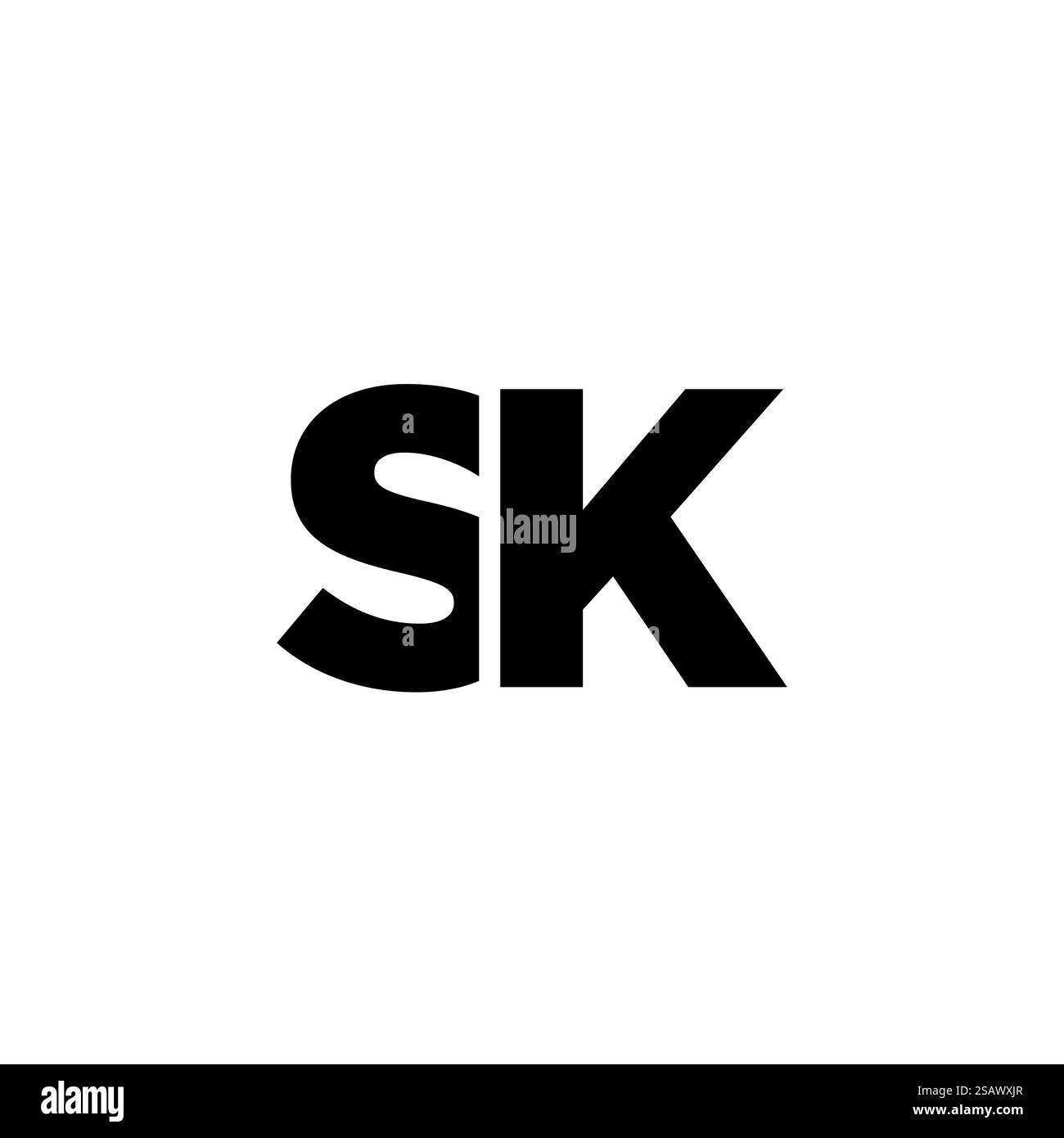 Lettre S et K à la mode, modèle de conception de logo SK. Logotype minimal basé sur le monogramme initial pour l'identité de l'entreprise. Illustration de Vecteur