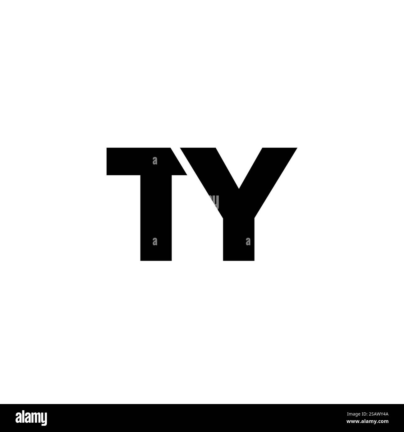 Lettre T et y à la mode, modèle de conception de logo TY. Logotype minimal basé sur le monogramme initial pour l'identité de l'entreprise. Illustration de Vecteur