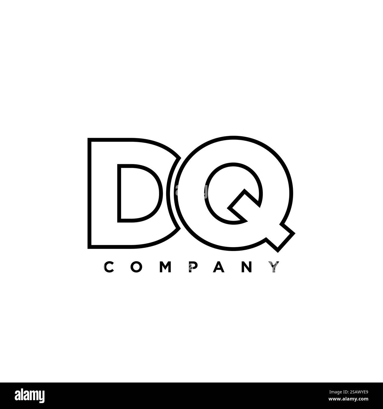 Lettre d et Q à la mode, modèle de conception de logo DQ. Logotype minimal basé sur le monogramme initial pour l'identité de l'entreprise. Illustration de Vecteur