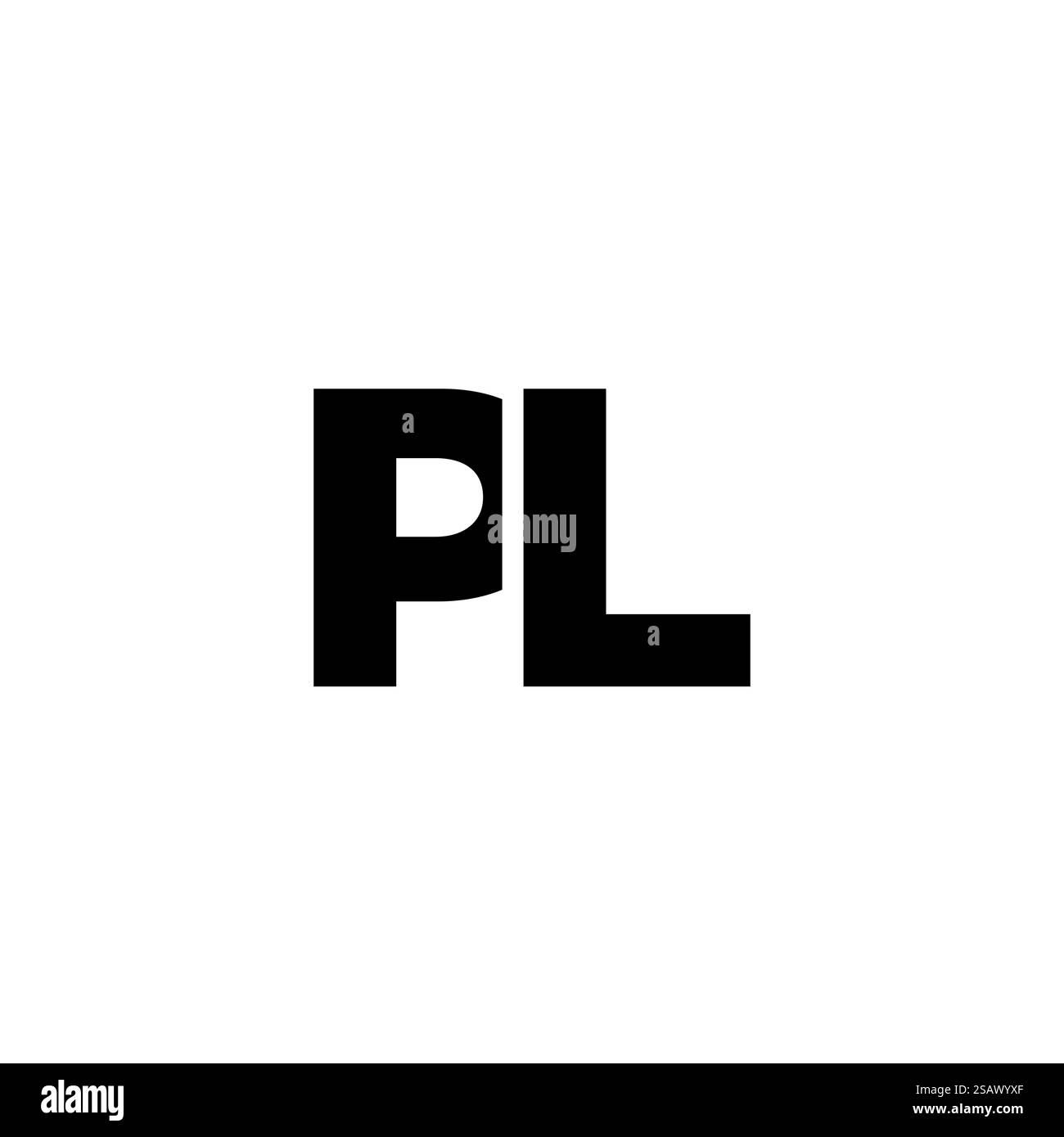 Lettre à la mode P et l, modèle de conception de logo PL. Logotype minimal basé sur le monogramme initial pour l'identité de l'entreprise. Illustration de Vecteur