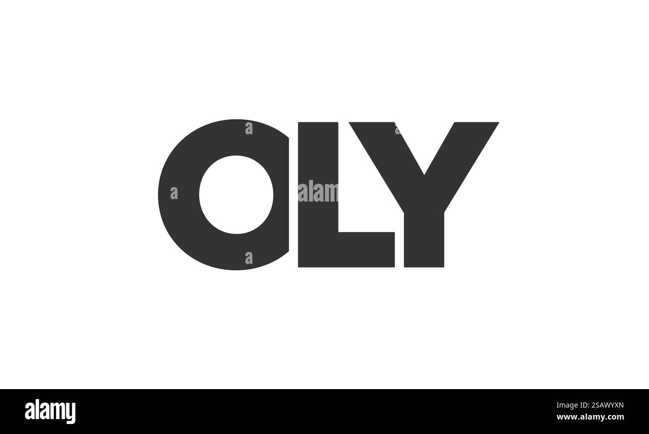 Modèle de conception de logo OLY avec un texte gras fort et moderne. Logotype vectoriel initial présentant une typographie simple et minimale. Identité d'entreprise tendance idéale pour la présence de la marque d'entreprise. Illustration de Vecteur