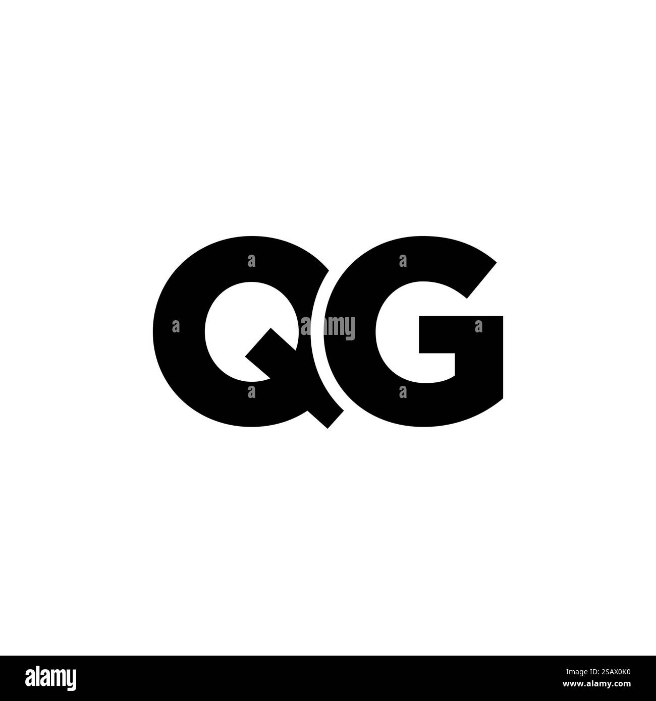 Lettre à la mode Q et G, modèle de conception de logo QG. Logotype minimal basé sur le monogramme initial pour l'identité de l'entreprise. Illustration de Vecteur