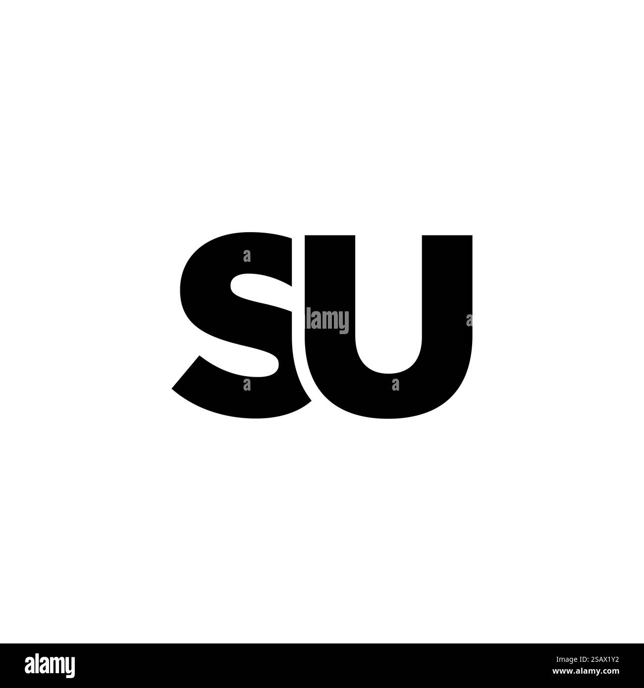 Lettre S et U à la mode, modèle de conception de logo su. Logotype minimal basé sur le monogramme initial pour l'identité de l'entreprise. Illustration de Vecteur
