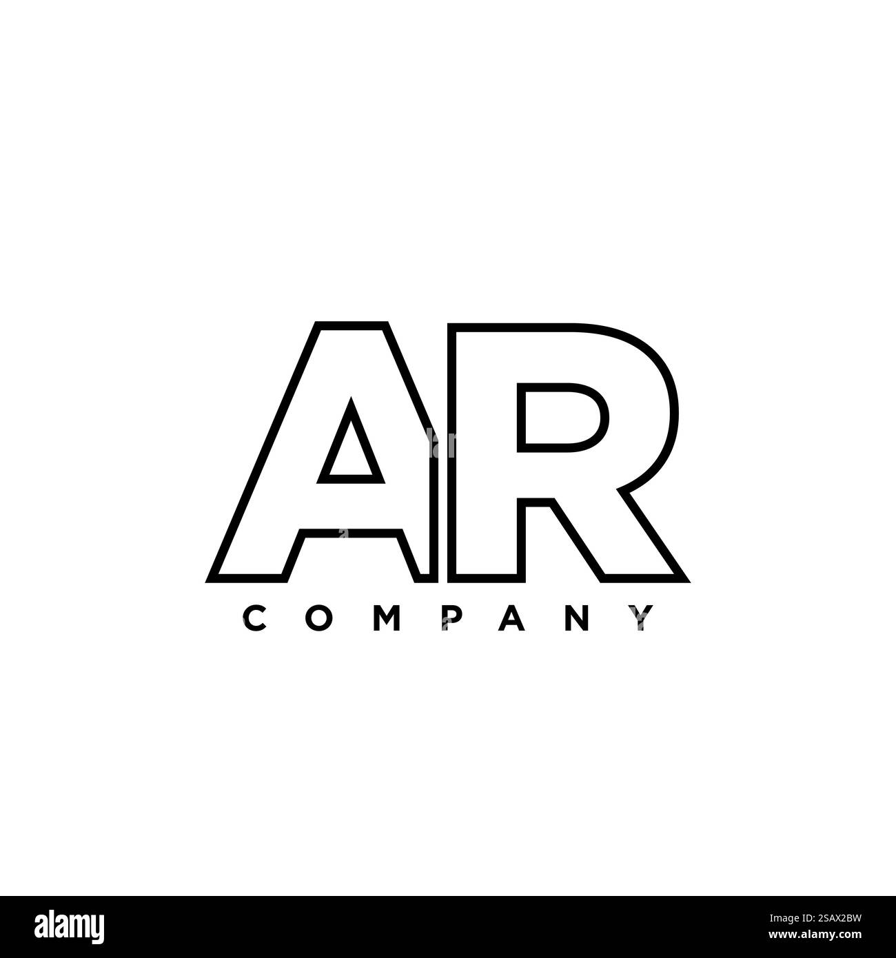Lettre à la mode A et R, modèle de conception de logo AR. Logotype minimal basé sur le monogramme initial pour l'identité de l'entreprise. Illustration de Vecteur