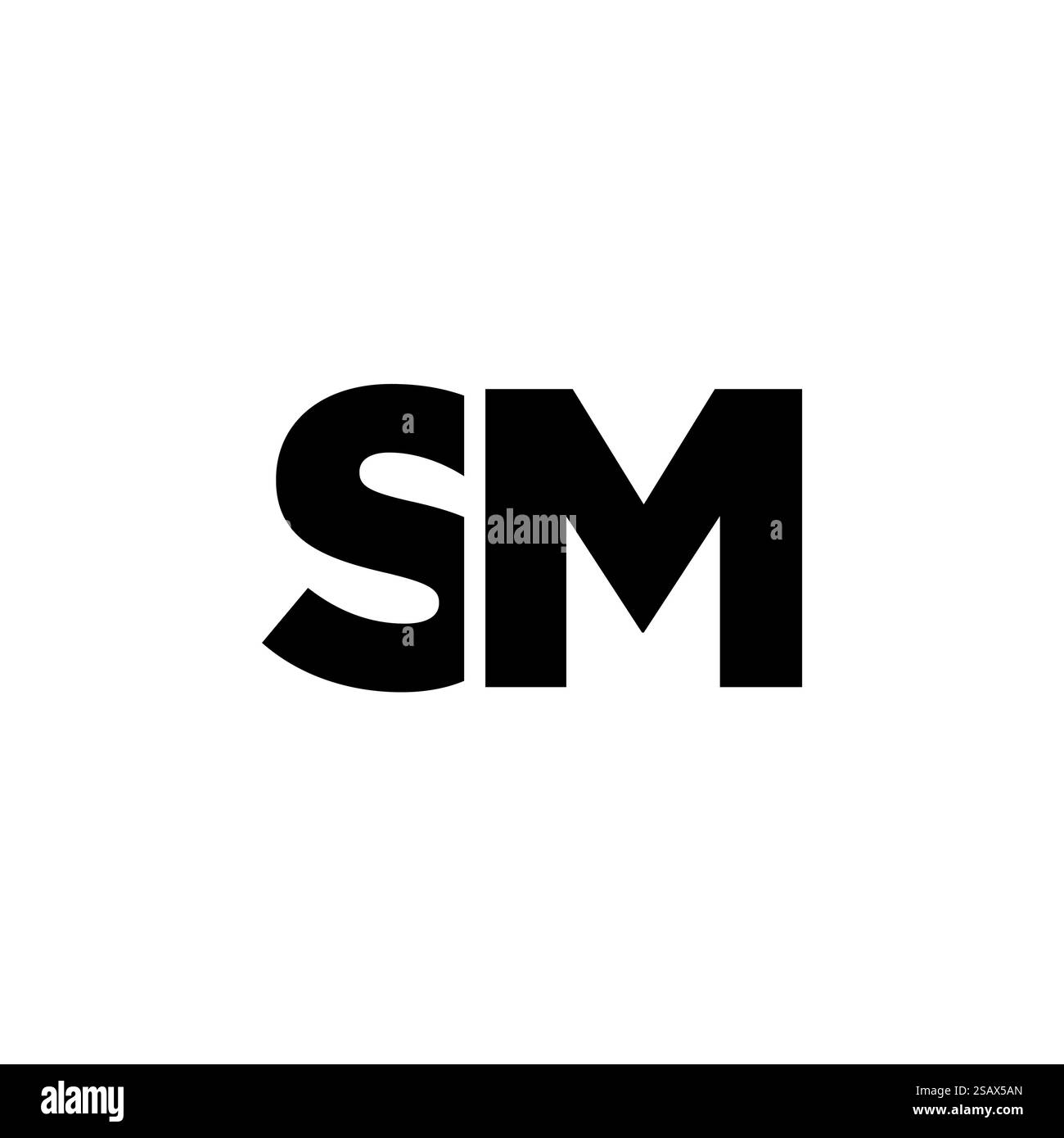 Lettre S et M à la mode, modèle de conception de logo SM. Logotype minimal basé sur le monogramme initial pour l'identité de l'entreprise. Illustration de Vecteur