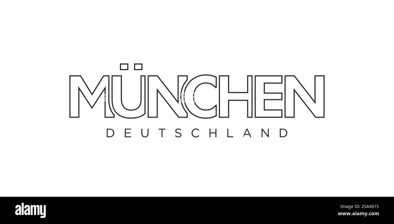 Munchen Deutschland, conception d'illustration vectorielle moderne et créative mettant en vedette la ville d'Allemagne pour les bannières de voyage, les affiches, le web et les cartes postales. Munchen Deutschland, conception d'illustration vectorielle moderne et créative mettant en vedette la ville d'Allemagne comme symbole graphique et élément de texte, sur fond blanc, est parfait pour les bannières de voyage, les affiches et les cartes postales. Illustration de Vecteur
