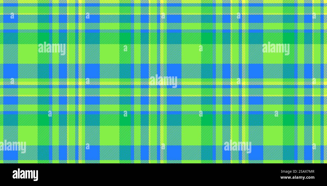 Texture de tissu à carreaux de production, tartan vecteur de motif hippie. Halloween fond textile sans couture vérification en vert et bleu. Illustration de Vecteur