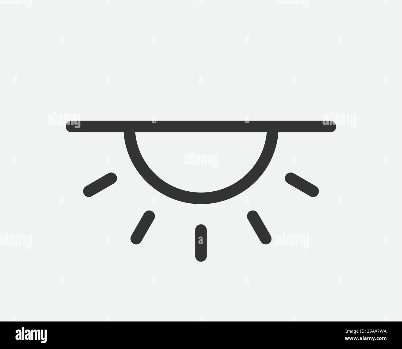 Variateur de lumière Icon Line Flat design tendance. Panneau d'économie d'énergie de lampe électrique.. Variateur de lumière Icon Line design tendance. Panneau économiseur d'énergie pour lampe électrique. Style plat noir et blanc. Illustration de Vecteur