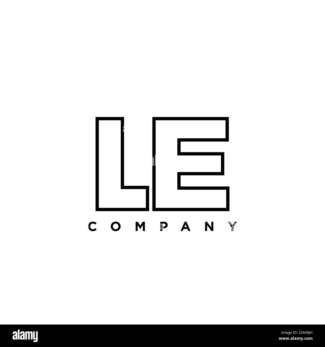 Lettre tendance l et E, modèle de conception de logo LE. Logotype minimal basé sur le monogramme initial pour l'identité de l'entreprise. Illustration de Vecteur