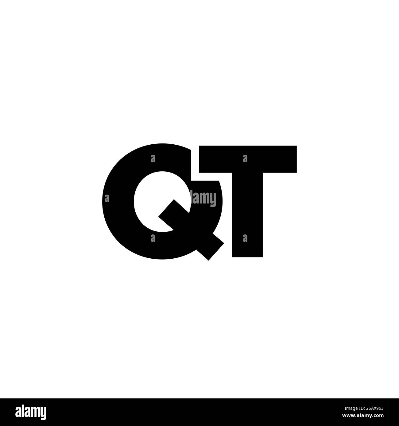 Lettre à la mode Q et T, modèle de conception de logo QT. Logotype minimal basé sur le monogramme initial pour l'identité de l'entreprise. Illustration de Vecteur