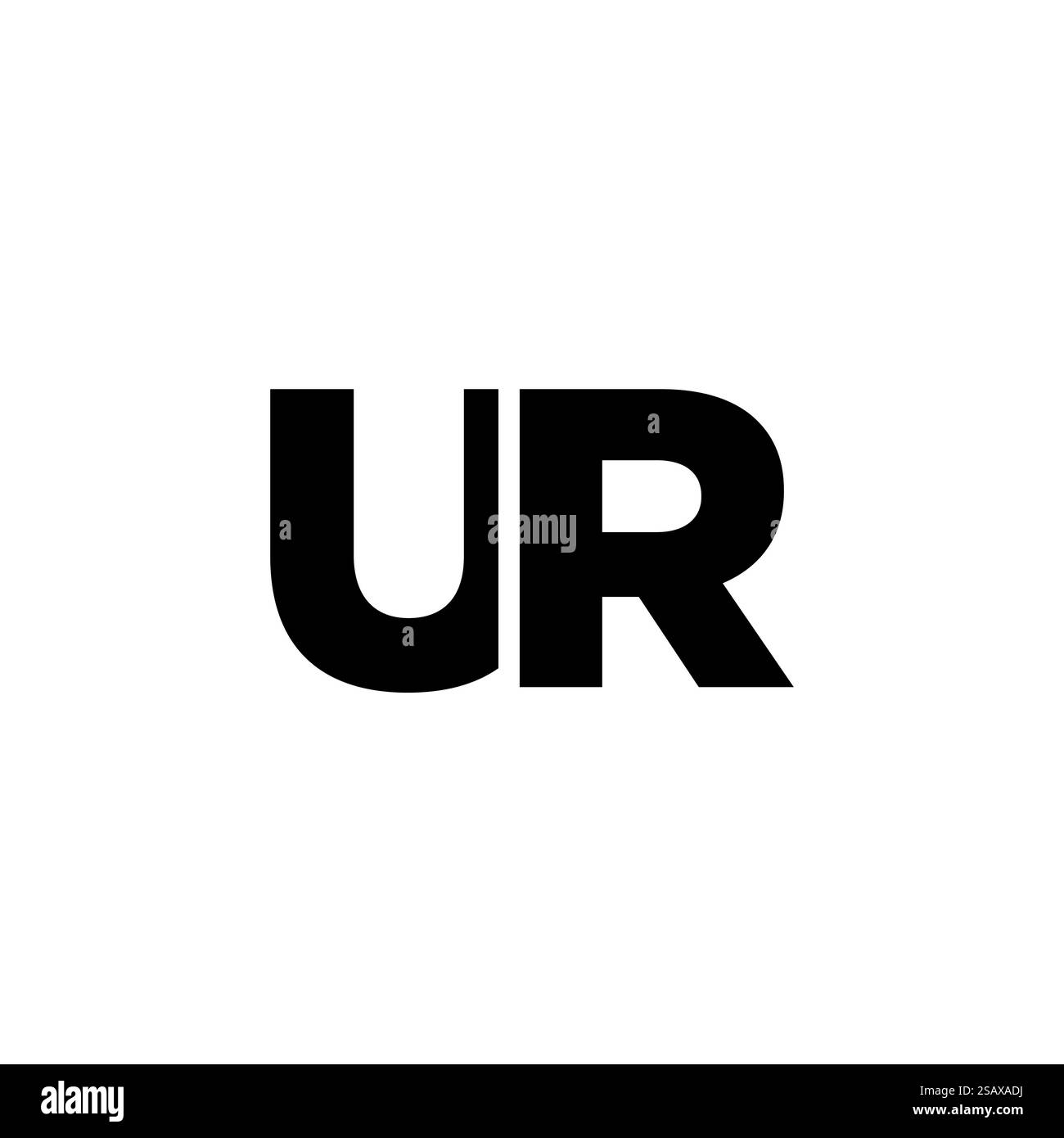 Lettre tendance U et R, modèle de conception de logo UR. Logotype minimal basé sur le monogramme initial pour l'identité de l'entreprise. Illustration de Vecteur