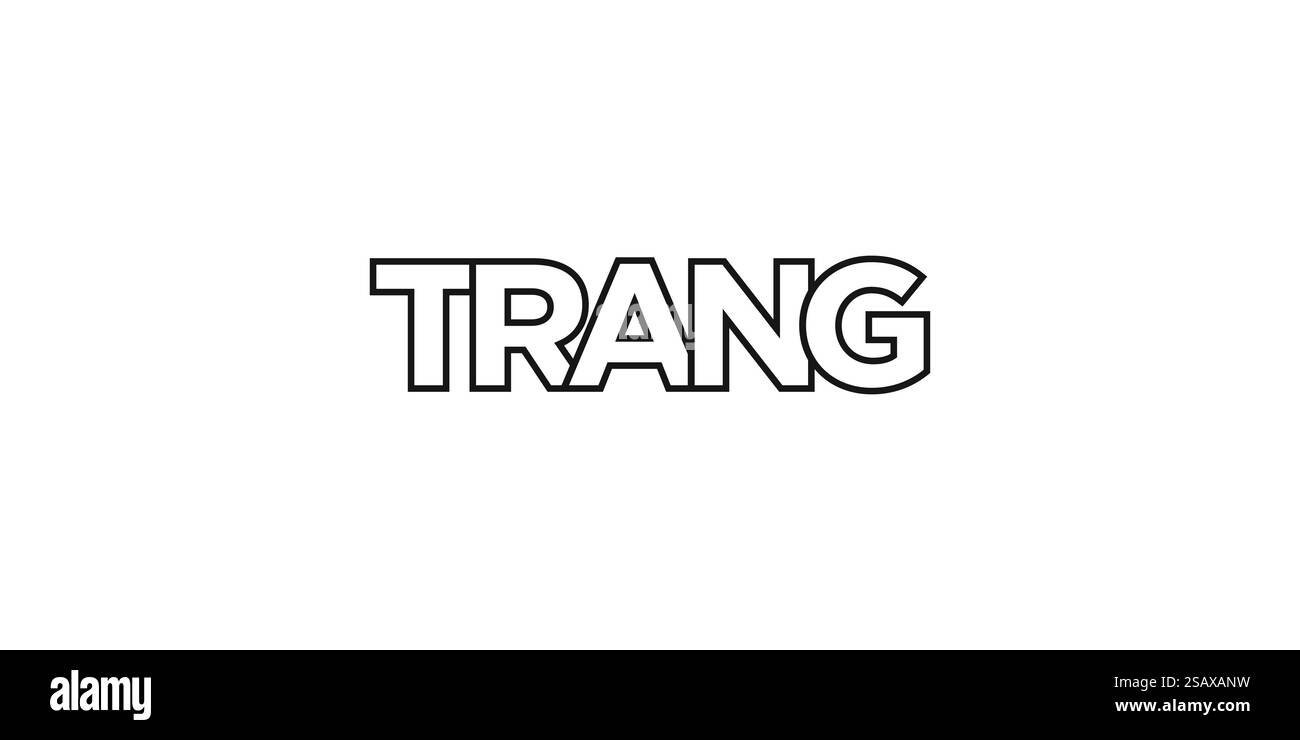Trang dans l'emblème de Thaïlande pour l'impression et le web. La conception présente un style géométrique, illustration vectorielle avec une typographie audacieuse dans une police moderne. Lettrage de slogan graphique isolé sur fond blanc. Illustration de Vecteur Trang dans l'emblème de Thaïlande pour l'impression et le web. La conception présente un style géométrique, illustration vectorielle avec une typographie audacieuse dans une police moderne. Lettrage de slogan graphique isolé sur fond blanc. Illustration de Vecteur