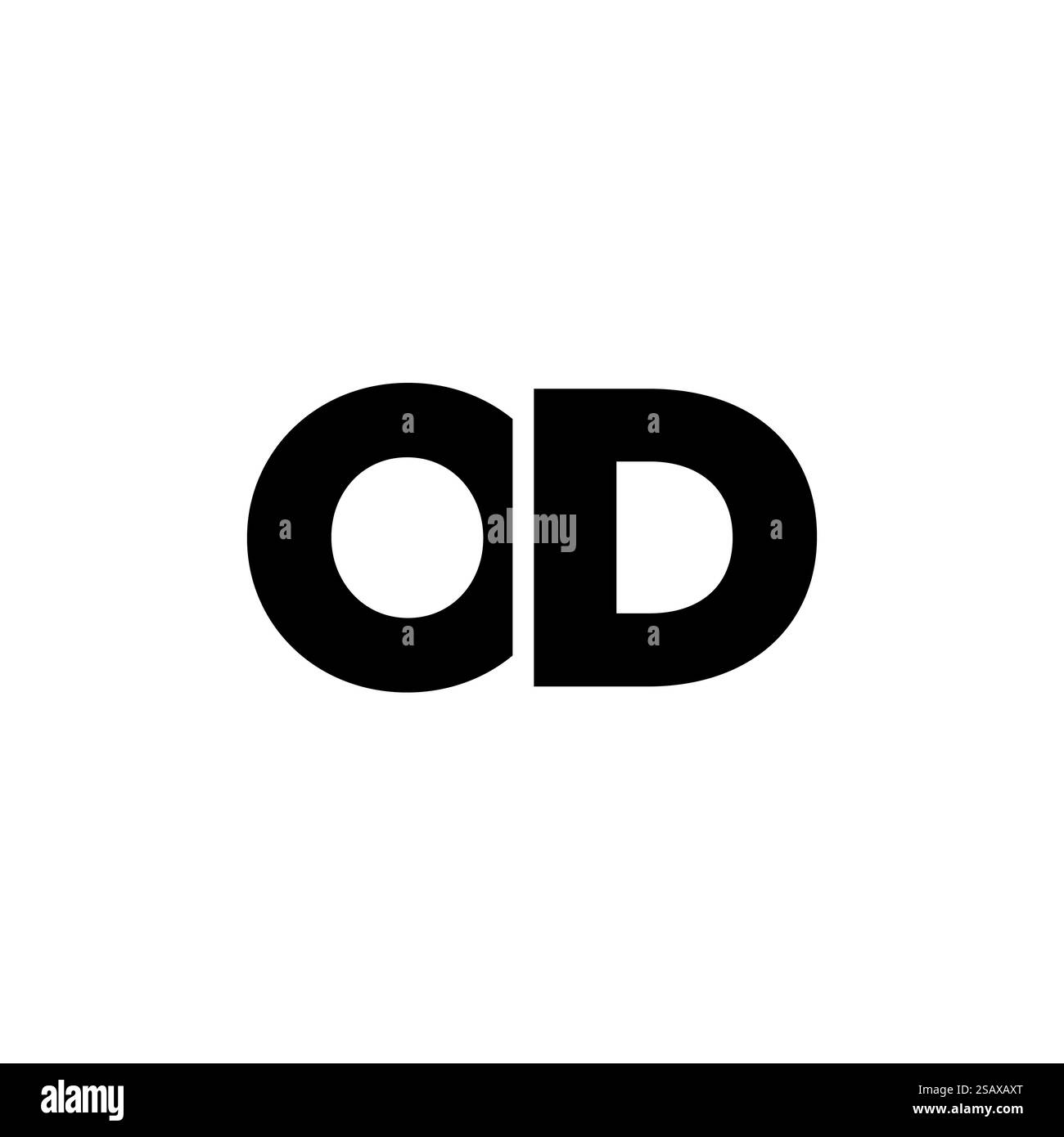 Lettre à la mode O et d, modèle de conception de logo OD. Logotype minimal basé sur le monogramme initial pour l'identité de l'entreprise. Illustration de Vecteur