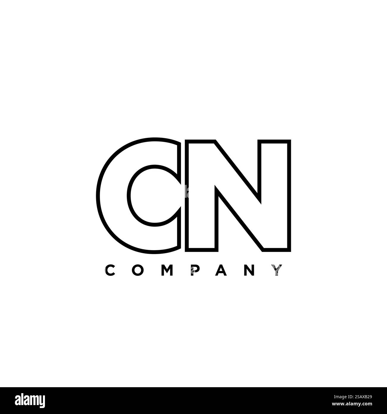 Lettre tendance C et N, modèle de conception de logo CN. Logotype minimal basé sur le monogramme initial pour l'identité de l'entreprise. Illustration de Vecteur