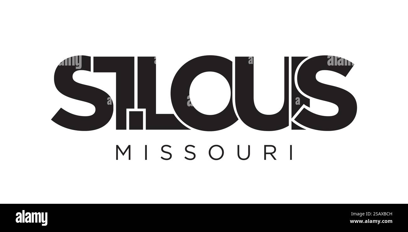 Louis, Missouri, États-Unis typographie création de texte. Logo America avec lettrage de ville graphique pour les produits imprimés et Web.. Louis, Missouri, États-Unis typographie création de texte. Logo America avec lettrage de ville graphique pour l'impression et le web. Illustration de Vecteur