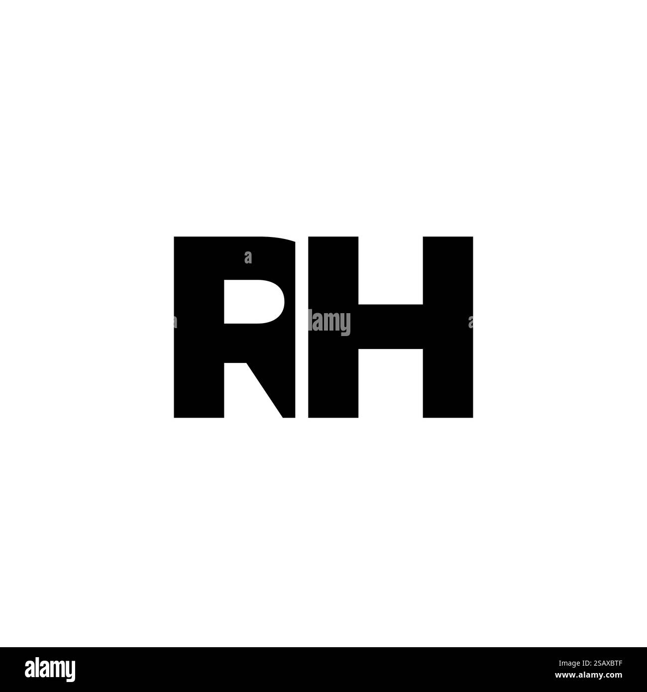Lettre à la mode R et H, modèle de conception de logo RH. Logotype minimal basé sur le monogramme initial pour l'identité de l'entreprise. Illustration de Vecteur