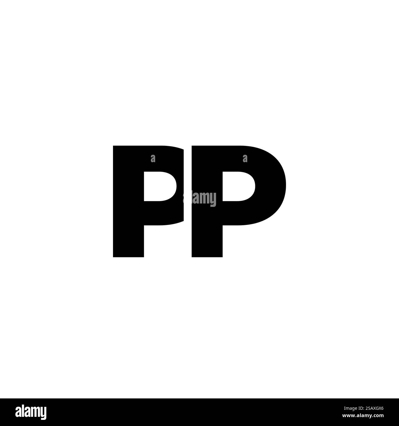 Lettre à la mode P et P, modèle de conception de logo PP. Logotype minimal basé sur le monogramme initial pour l'identité de l'entreprise. Illustration de Vecteur