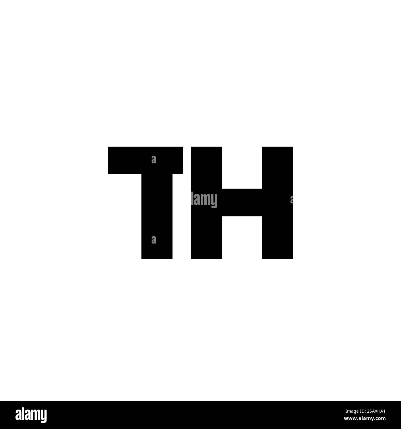 Lettre T et H à la mode, modèle de conception de logo TH. Logotype minimal basé sur le monogramme initial pour l'identité de l'entreprise. Illustration de Vecteur