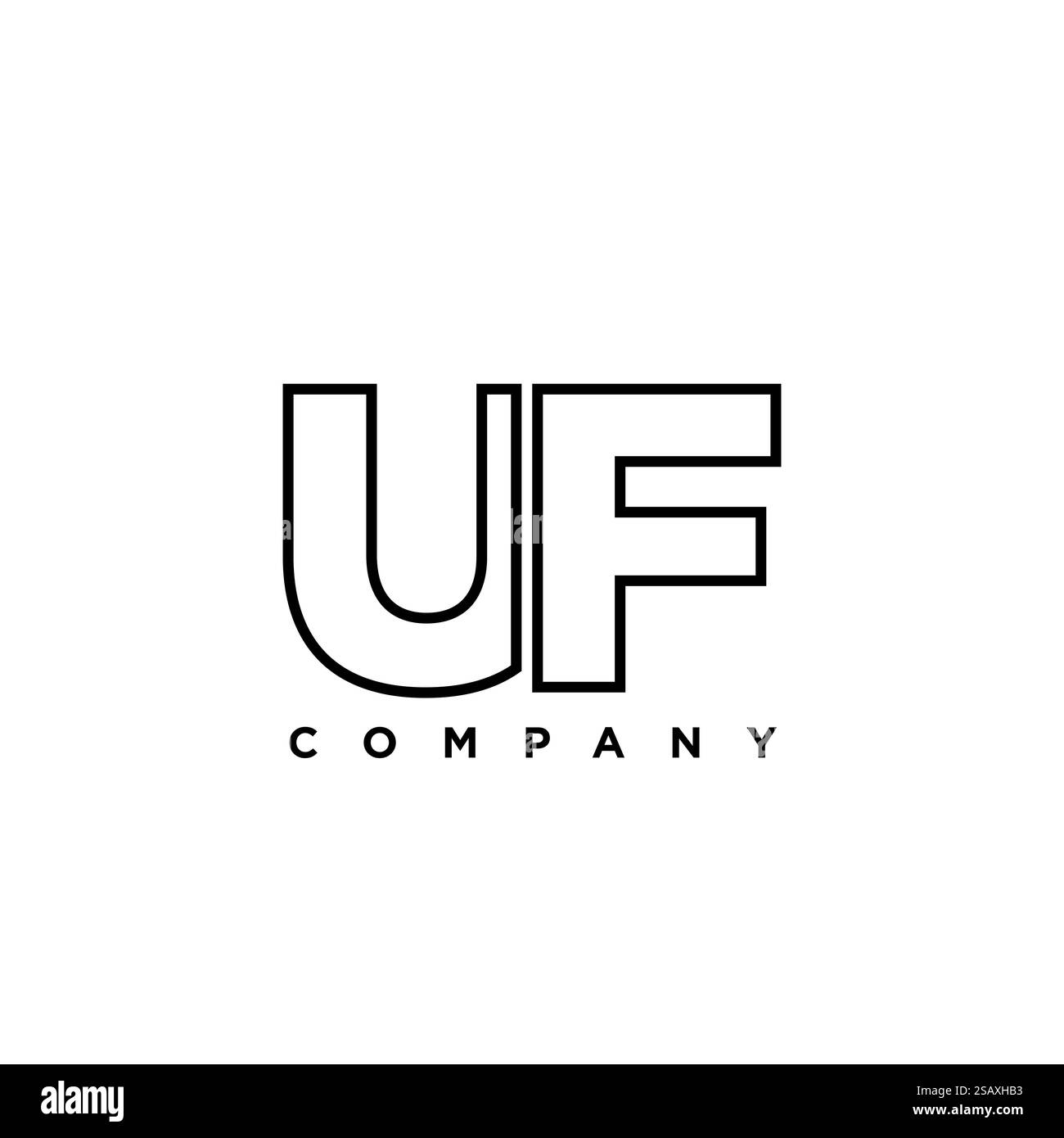 Lettre tendance U et F, modèle de conception de logo UF. Logotype minimal basé sur le monogramme initial pour l'identité de l'entreprise. Illustration de Vecteur