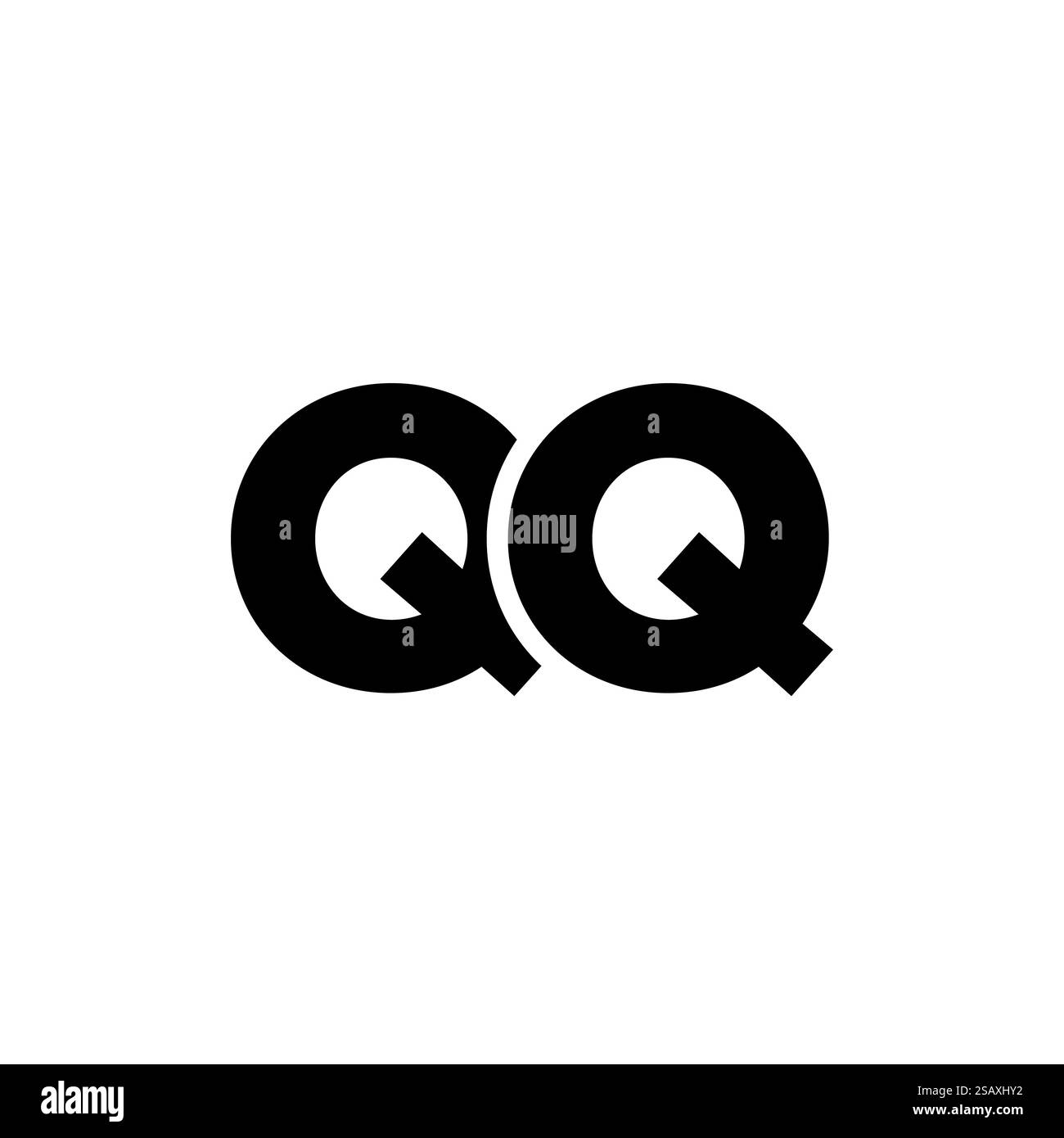 Lettre à la mode Q et Q, modèle de conception de logo QQ. Logotype minimal basé sur le monogramme initial pour l'identité de l'entreprise. Illustration de Vecteur