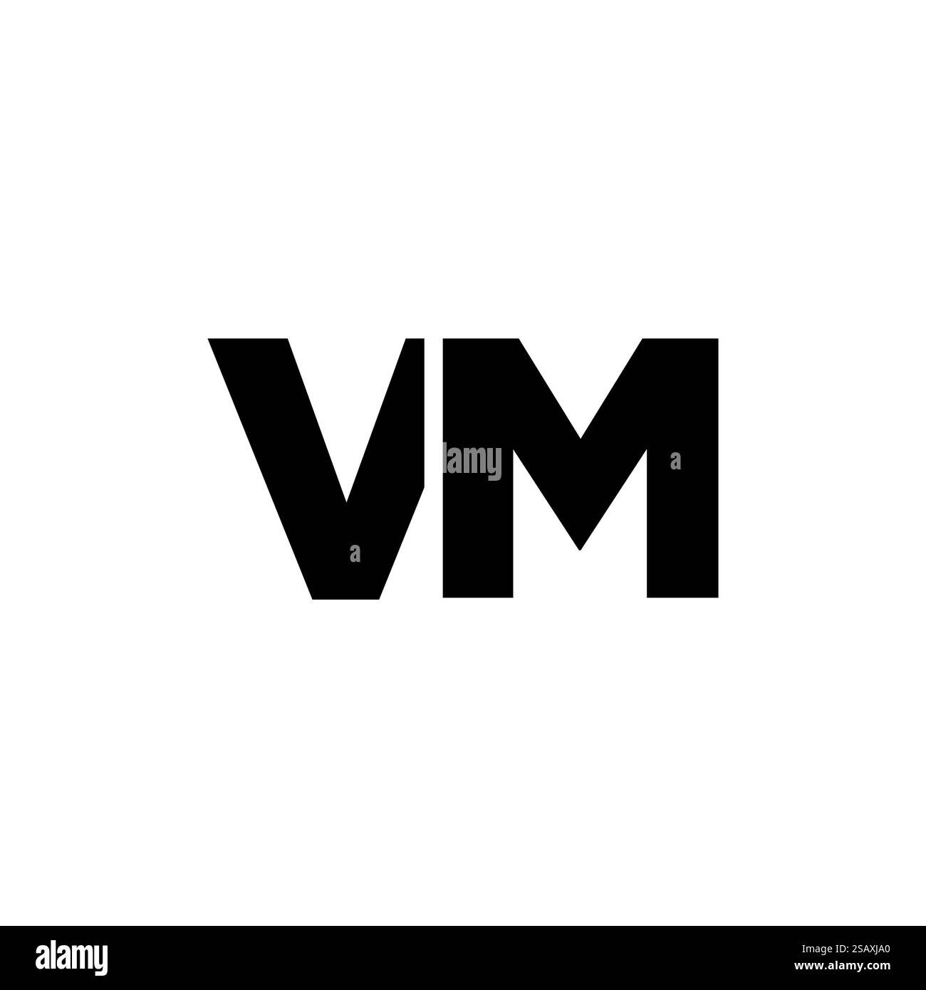 Lettre tendance V et M, modèle de conception de logo VM. Logotype minimal basé sur le monogramme initial pour l'identité de l'entreprise. Illustration de Vecteur