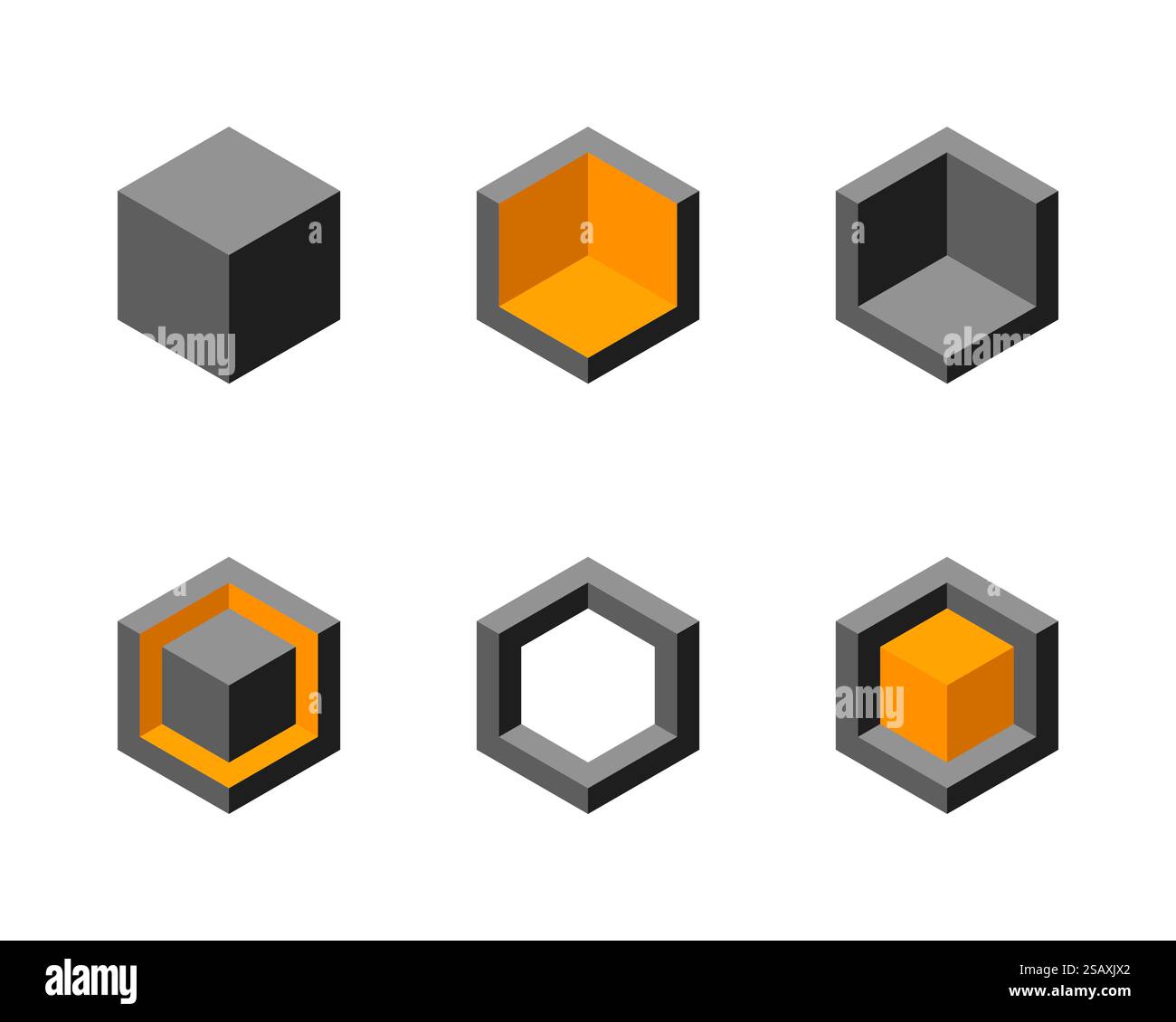 Logo cube, conception vectorielle géométrique. Box logotype Company, emblème de technologie à la mode dans le style pixel.. Logo cube, conception vectorielle géométrique. Box logotype Company, emblème technologique tendance dans le style pixel. Illustration de Vecteur