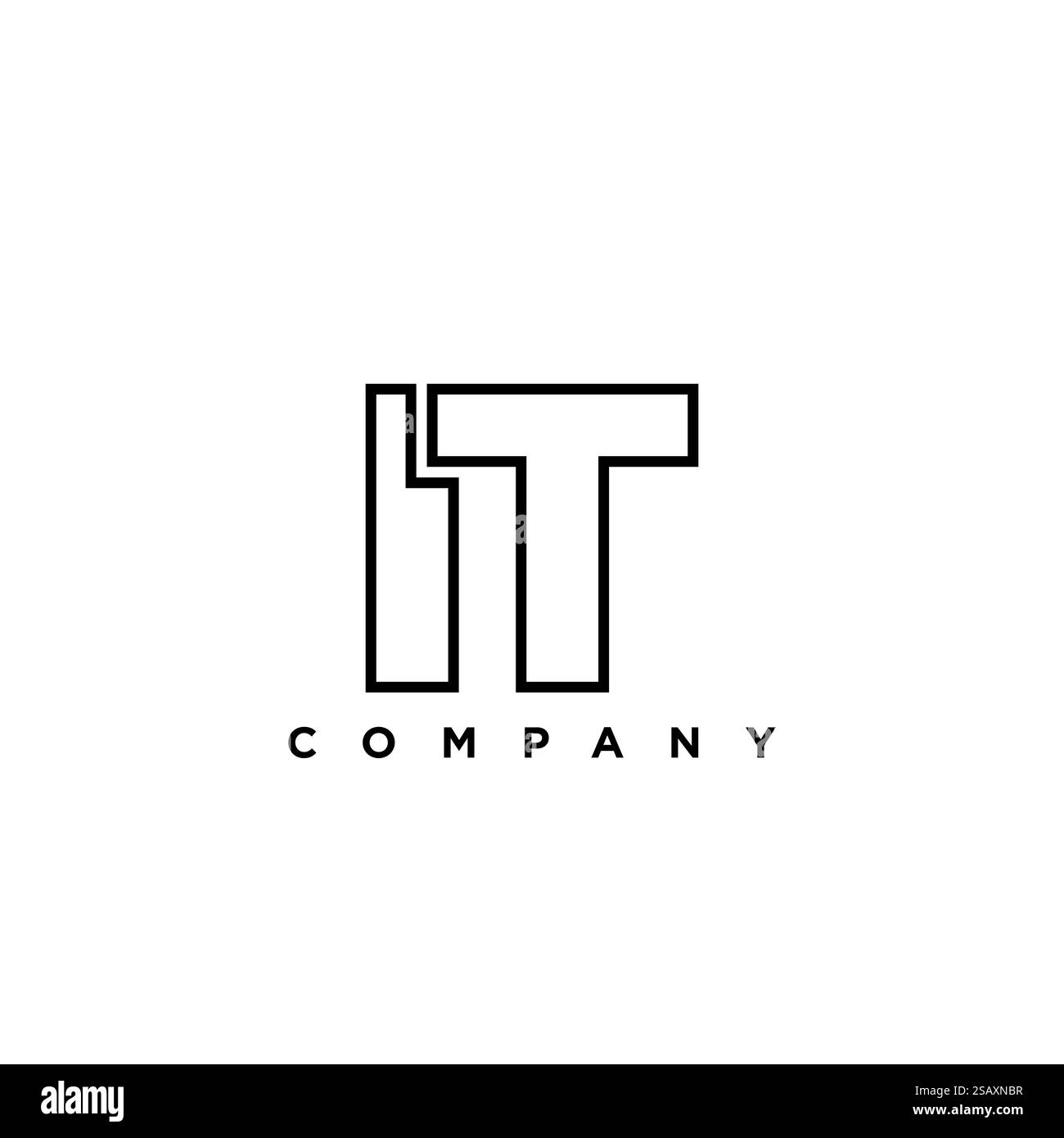 Lettre à la mode I et T, modèle de conception de logo IT. Logotype minimal basé sur le monogramme initial pour l'identité de l'entreprise. Illustration de Vecteur