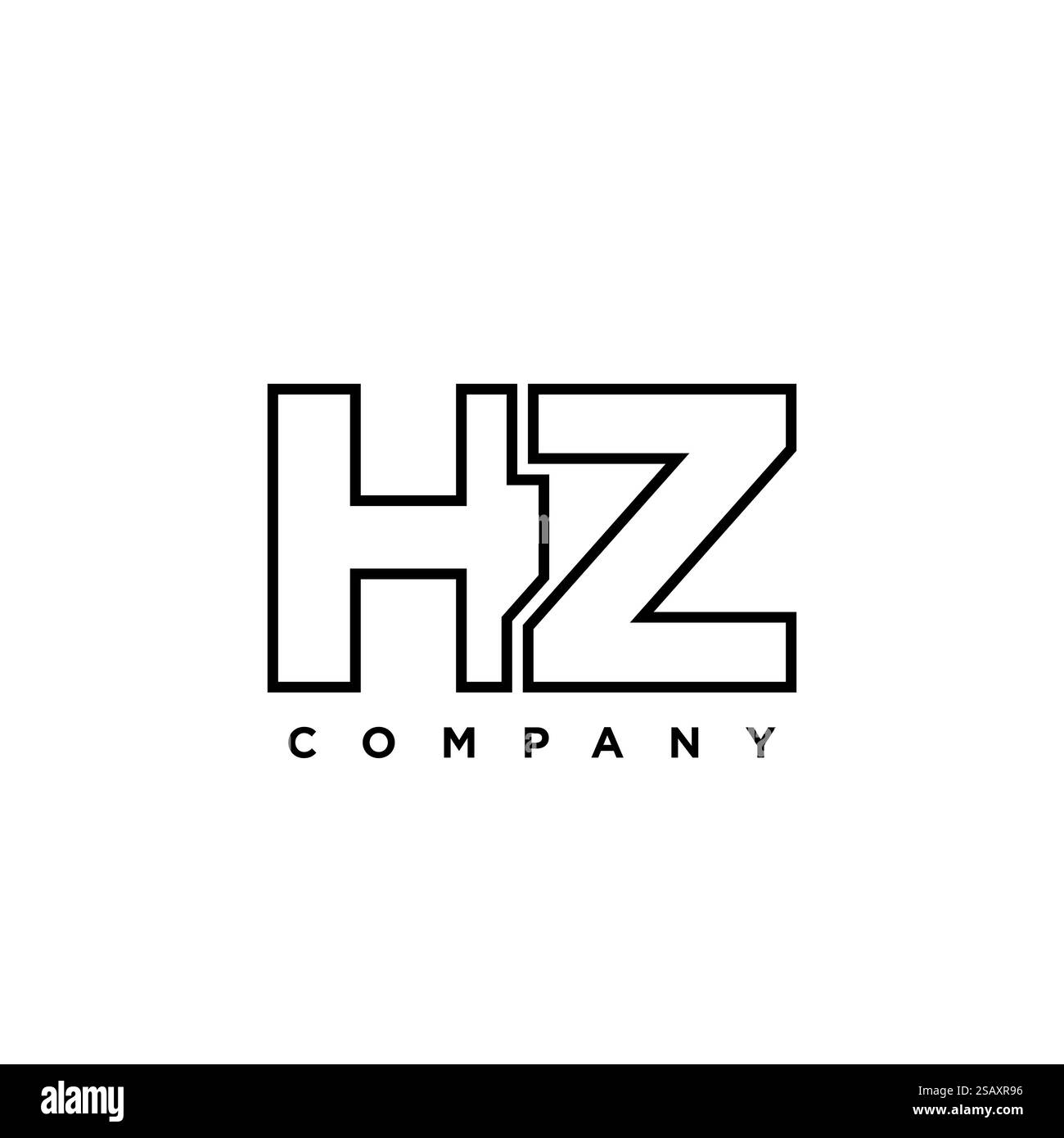 Lettre à la mode H et Z, modèle de conception de logo HZ. Logotype minimal basé sur le monogramme initial pour l'identité de l'entreprise. Illustration de Vecteur