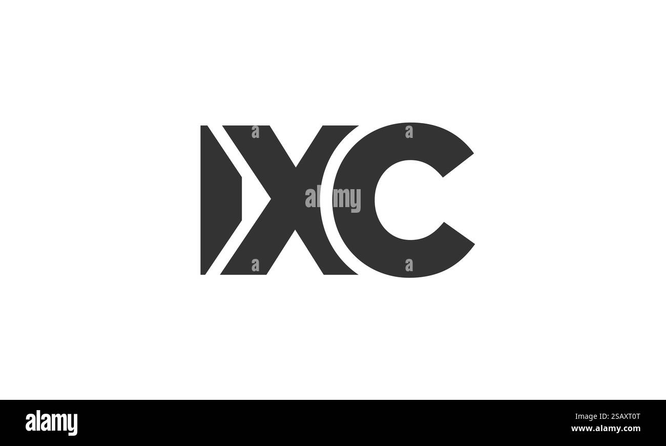 Modèle de conception de logo IXC avec texte en gras fort et moderne. Logotype vectoriel initial présentant une typographie simple et minimale. Identité d'entreprise tendance idéale pour la présence de la marque d'entreprise. Illustration de Vecteur
