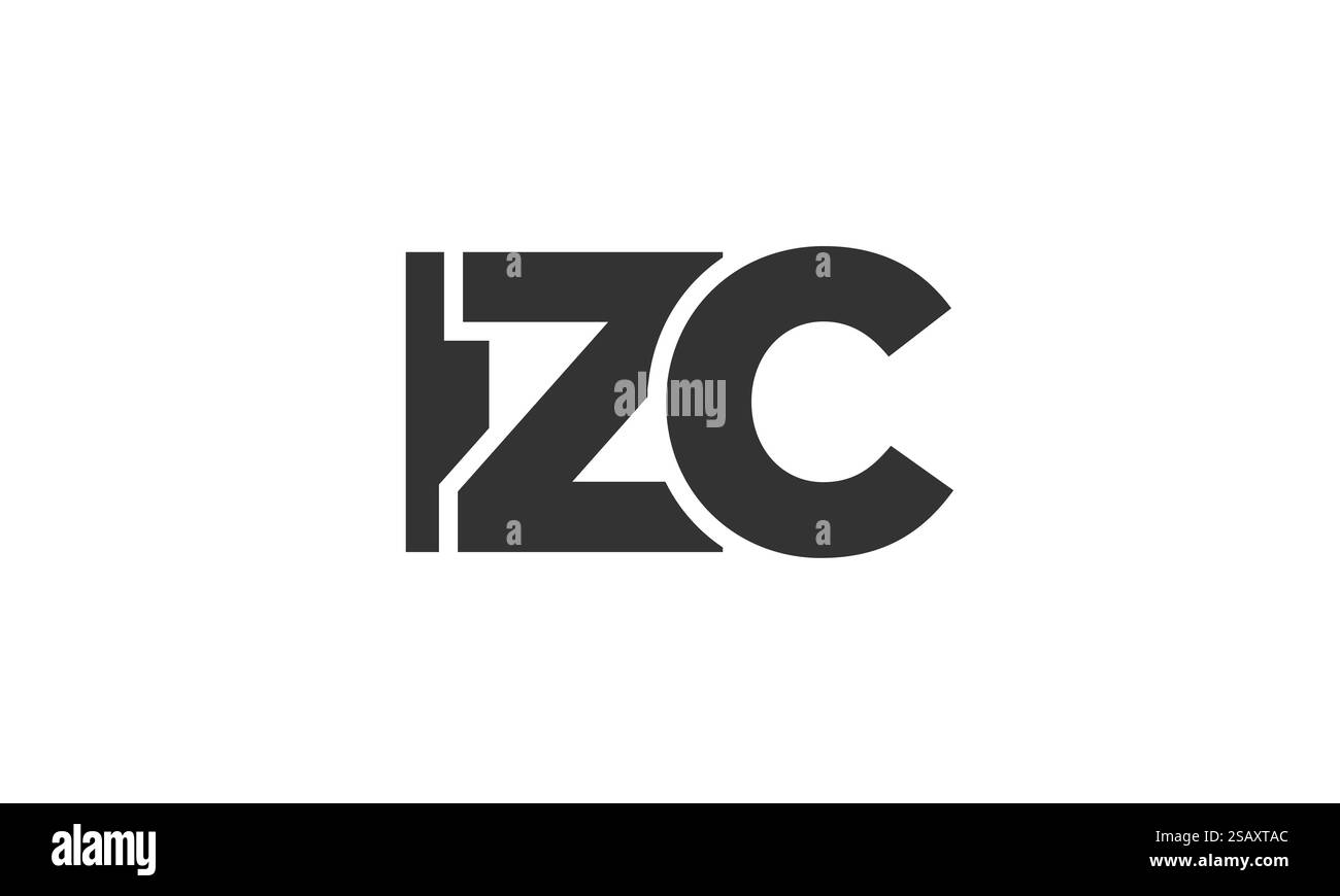 Modèle de conception de logo IZC avec texte en gras fort et moderne. Logotype vectoriel initial présentant une typographie simple et minimale. Identité d'entreprise tendance idéale pour la présence de la marque d'entreprise. Illustration de Vecteur