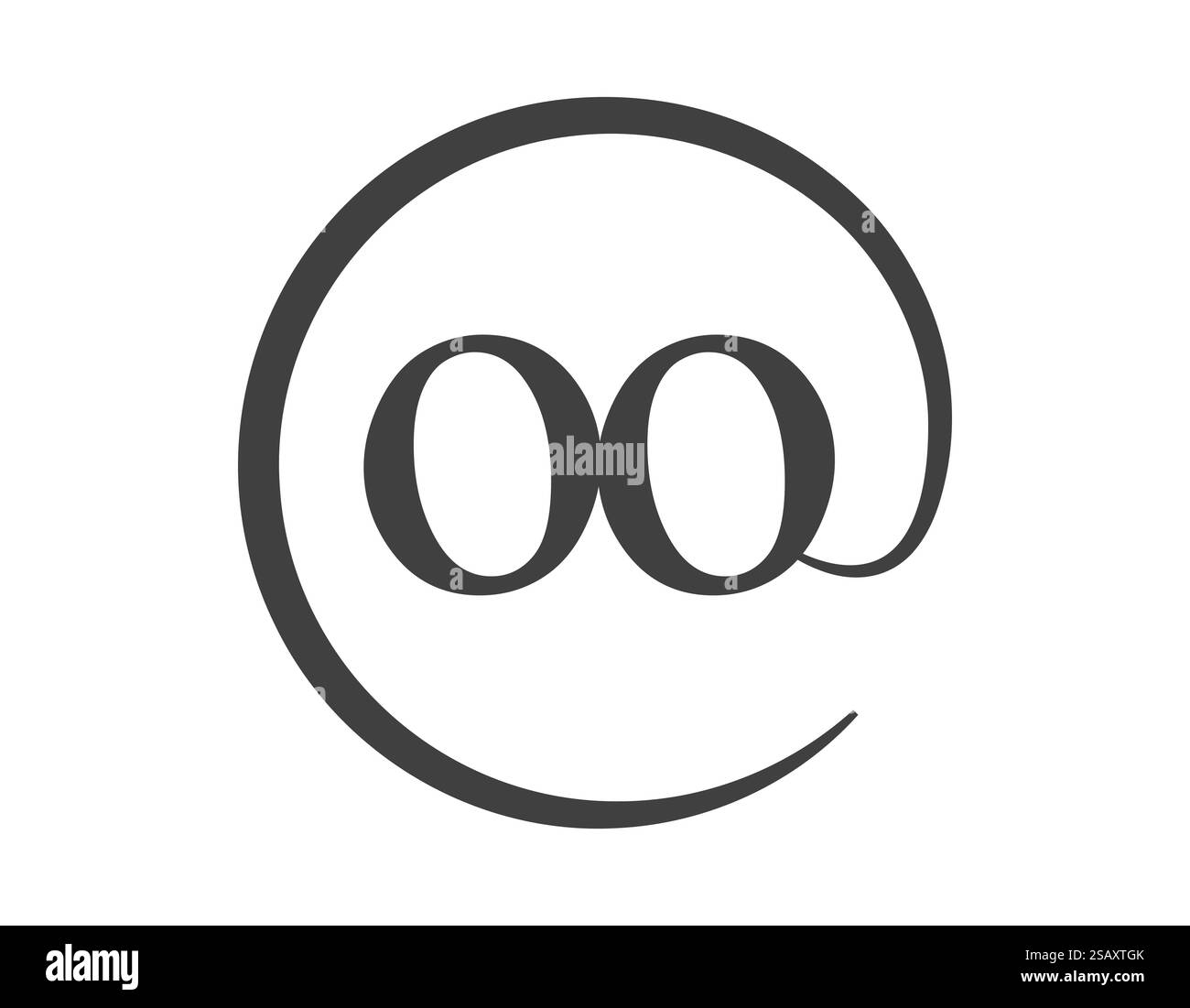 Logo OO à partir de deux lettres avec style de signe d'e-mail en forme de cercle. O et O rond logotype de la société commerciale pour l'identité de la marque. Illustration de Vecteur