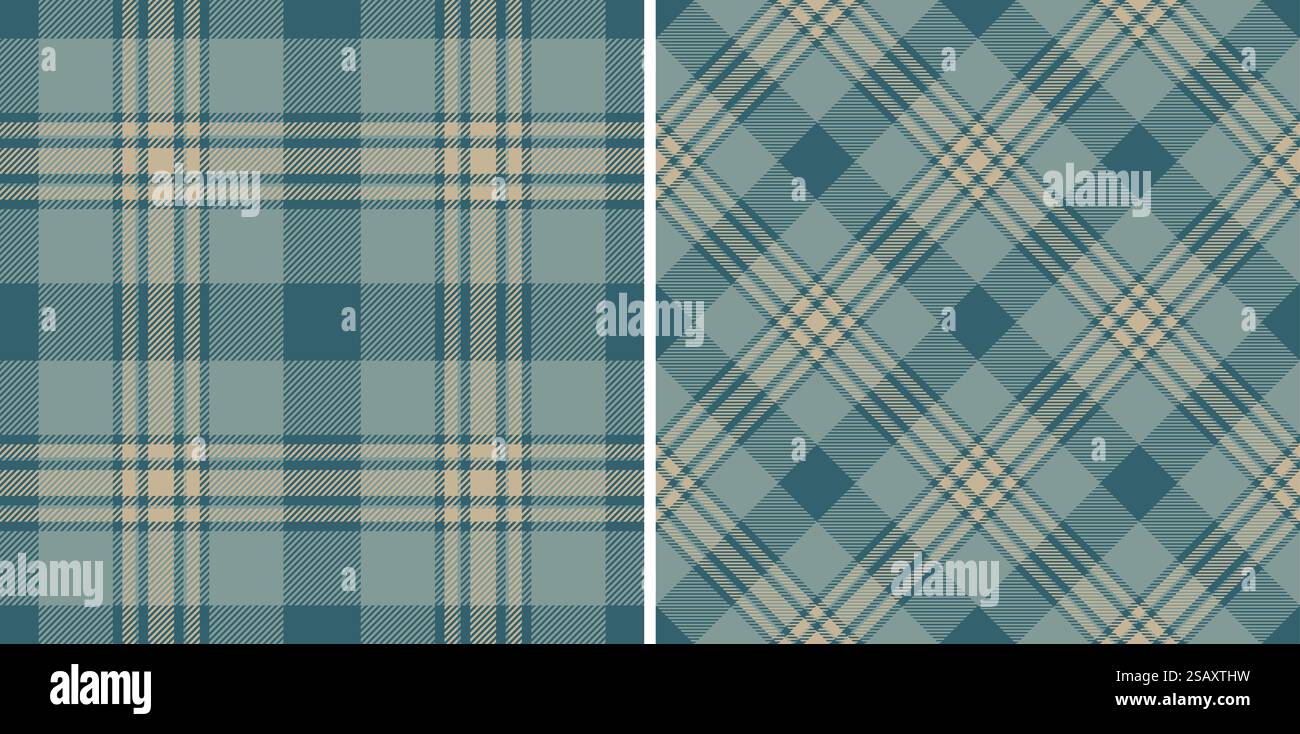 Contrôle vectoriel de tissu de texture textile de modèle avec un plaid de fond tartan sans couture ensemble dans les couleurs de la mer .. Contrôle vectoriel de tissu de texture textile de modèle avec un plaid de fond tartan sans couture. Illustration de Vecteur