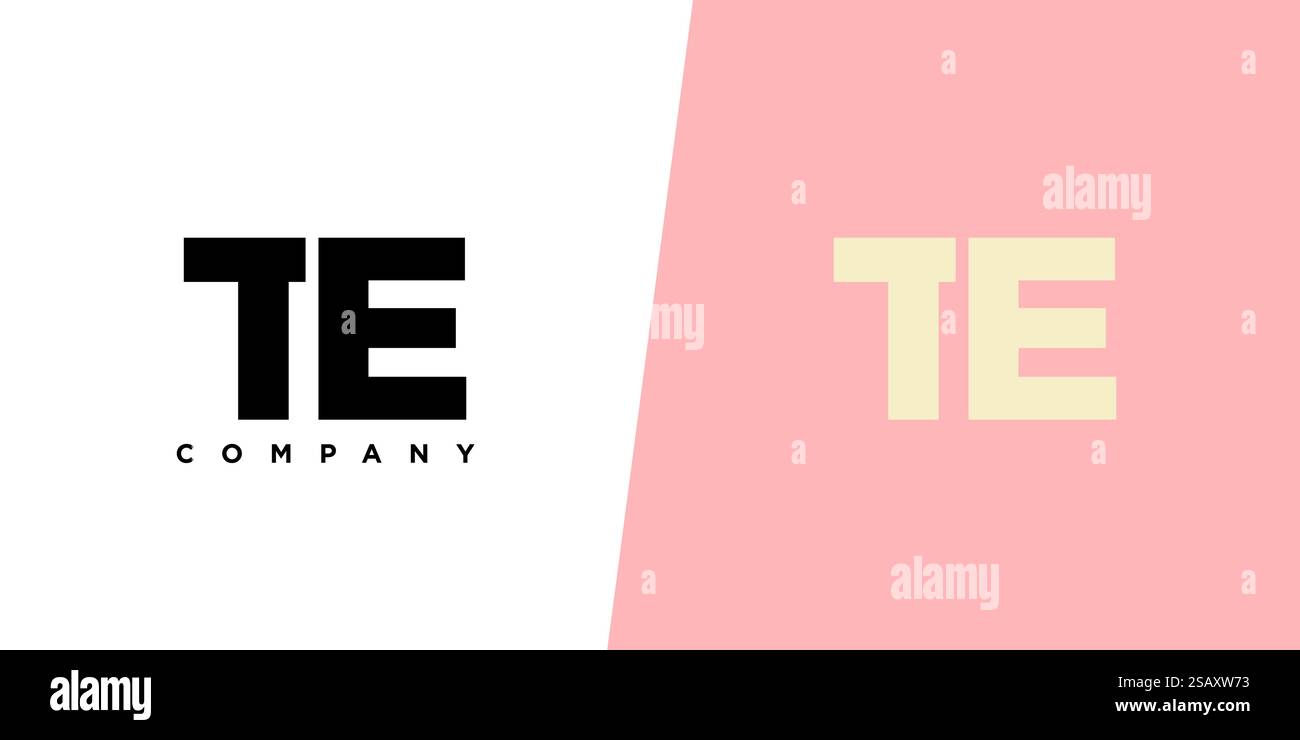 Lettre T et E à la mode, modèle de conception de logo TE. Logotype minimal basé sur le monogramme initial pour l'identité de l'entreprise. Illustration de Vecteur