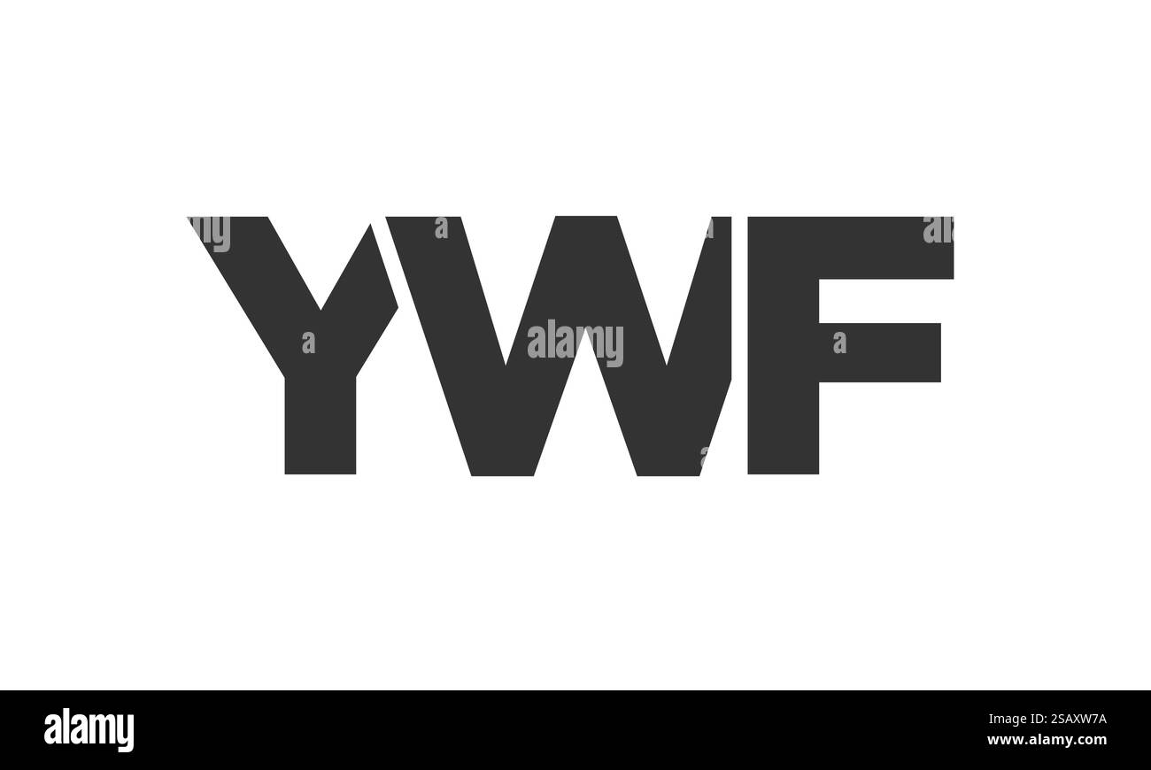 Modèle de conception de logo YWF avec un texte gras fort et moderne. Logotype vectoriel initial présentant une typographie simple et minimale. Identité d'entreprise tendance idéale pour la présence de la marque d'entreprise. Illustration de Vecteur