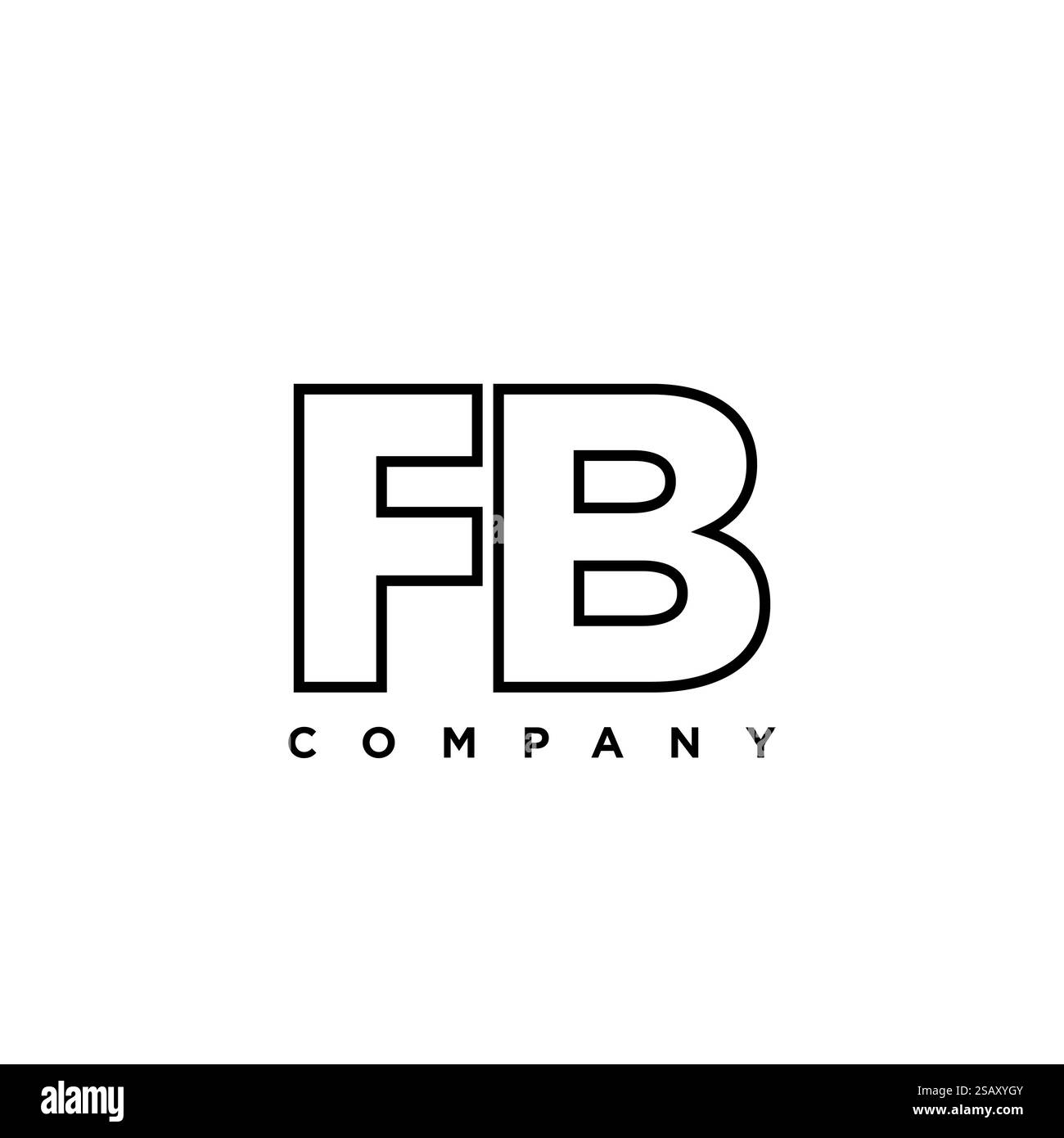 Lettre F et B à la mode, modèle de conception de logo FB. Logotype minimal basé sur le monogramme initial pour l'identité de l'entreprise. Illustration de Vecteur