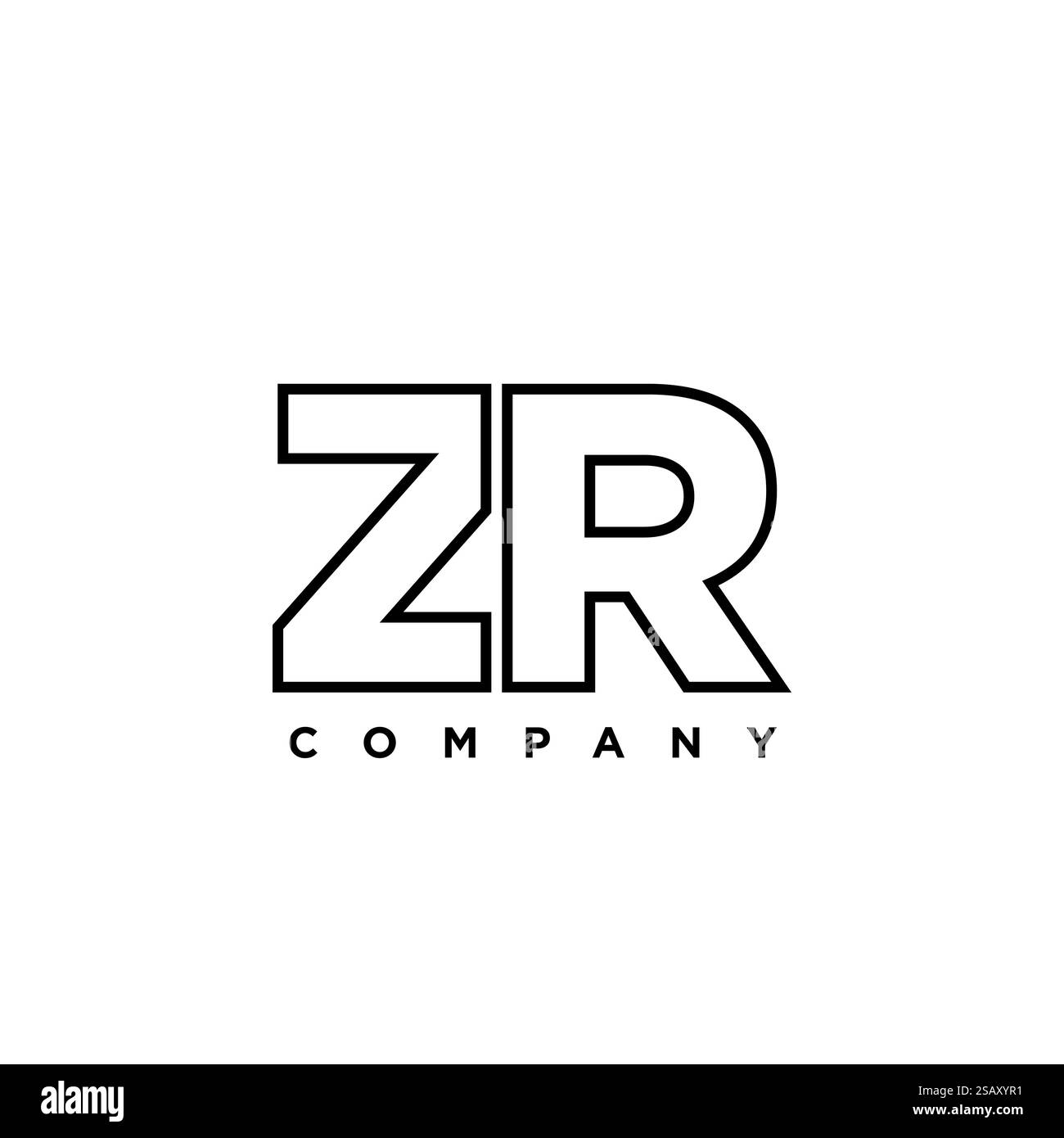 Lettre à la mode Z et R, modèle de conception de logo ZR. Logotype minimal basé sur le monogramme initial pour l'identité de l'entreprise. Illustration de Vecteur