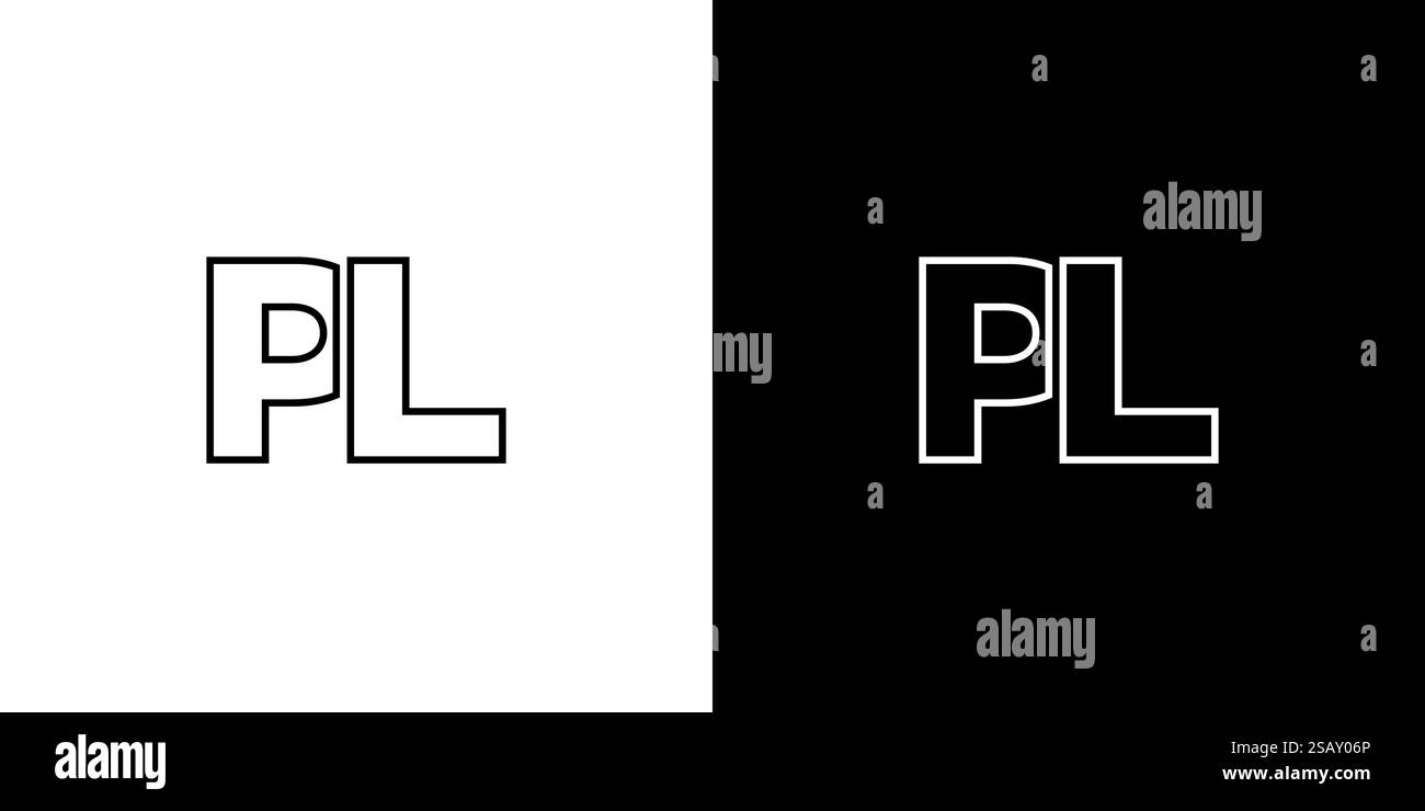 Lettre à la mode P et l, modèle de conception de logo PL. Logotype minimal basé sur le monogramme initial pour l'identité de l'entreprise. Illustration de Vecteur