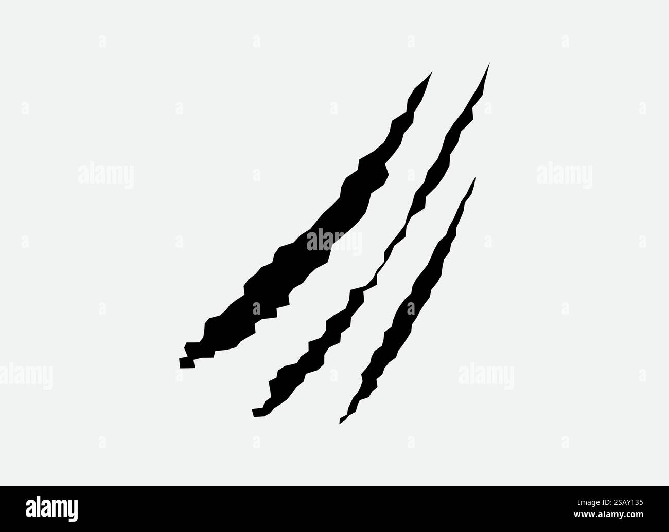 Griffes griffes, élément de conception de marque de monstre animal, tatouage et décor pour halloween. Silhouette noire, illustration vectorielle isolée sur fond blanc.. Griffes griffes, élément de conception de marque de monstre animal, tatouage et décor pour halloween. Silhouette vectorielle noire. Illustration de Vecteur