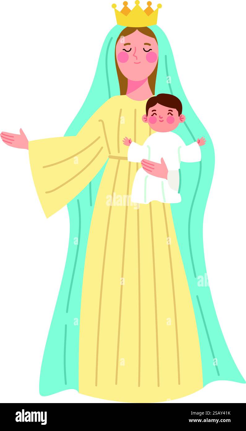 La Vierge Marie répand les armes Illustration de Vecteur