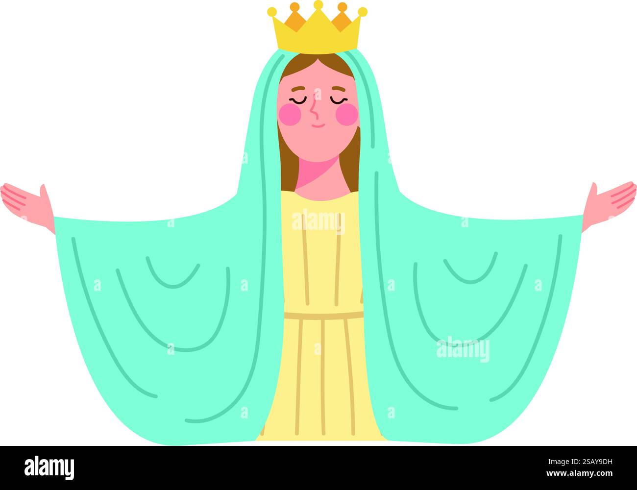 La Vierge Marie ouvre les bras Illustration de Vecteur