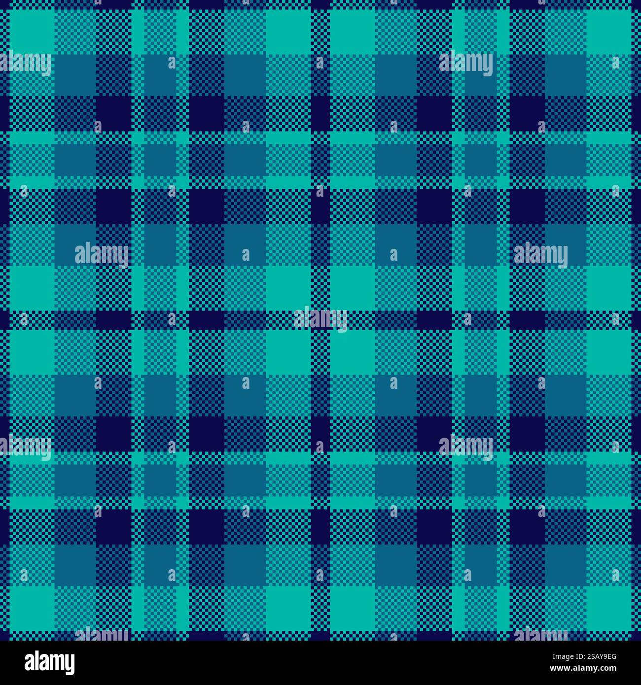 Texture de fond calme sans couture, plaid textile de tissu de ligne. Motif tartan vectoriel audacieux dans la palette de couleurs sarcelle et cyan.. Texture de fond calme sans couture, plaid textile de tissu de ligne. Motif tartan à carreaux vectoriels audacieux dans les couleurs sarcelle et cyan. Illustration de Vecteur