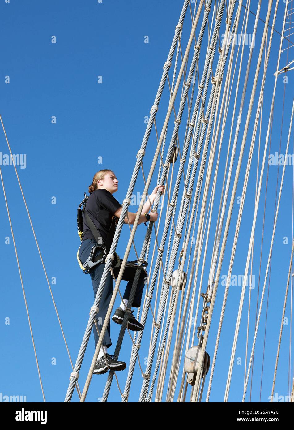 Espagne, Espagne. 31 janvier 2025. La princesse Léonor de Borbon à bord de Juan Sebastian Elcano31 janvier 2025. Crédit : CORDON PRESS/Alamy Live News Banque D'Images