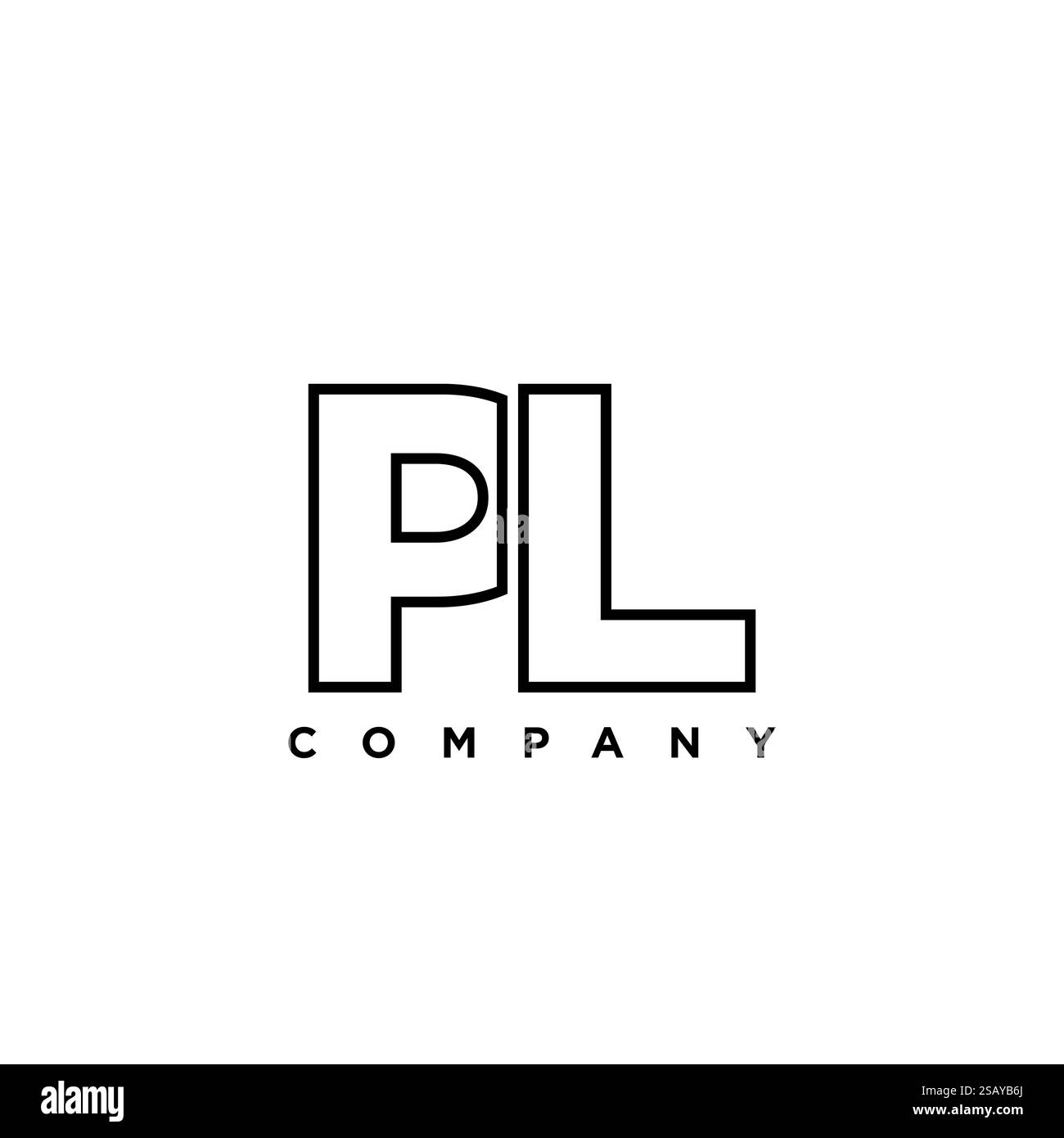 Lettre à la mode P et l, modèle de conception de logo PL. Logotype minimal basé sur le monogramme initial pour l'identité de l'entreprise. Illustration de Vecteur